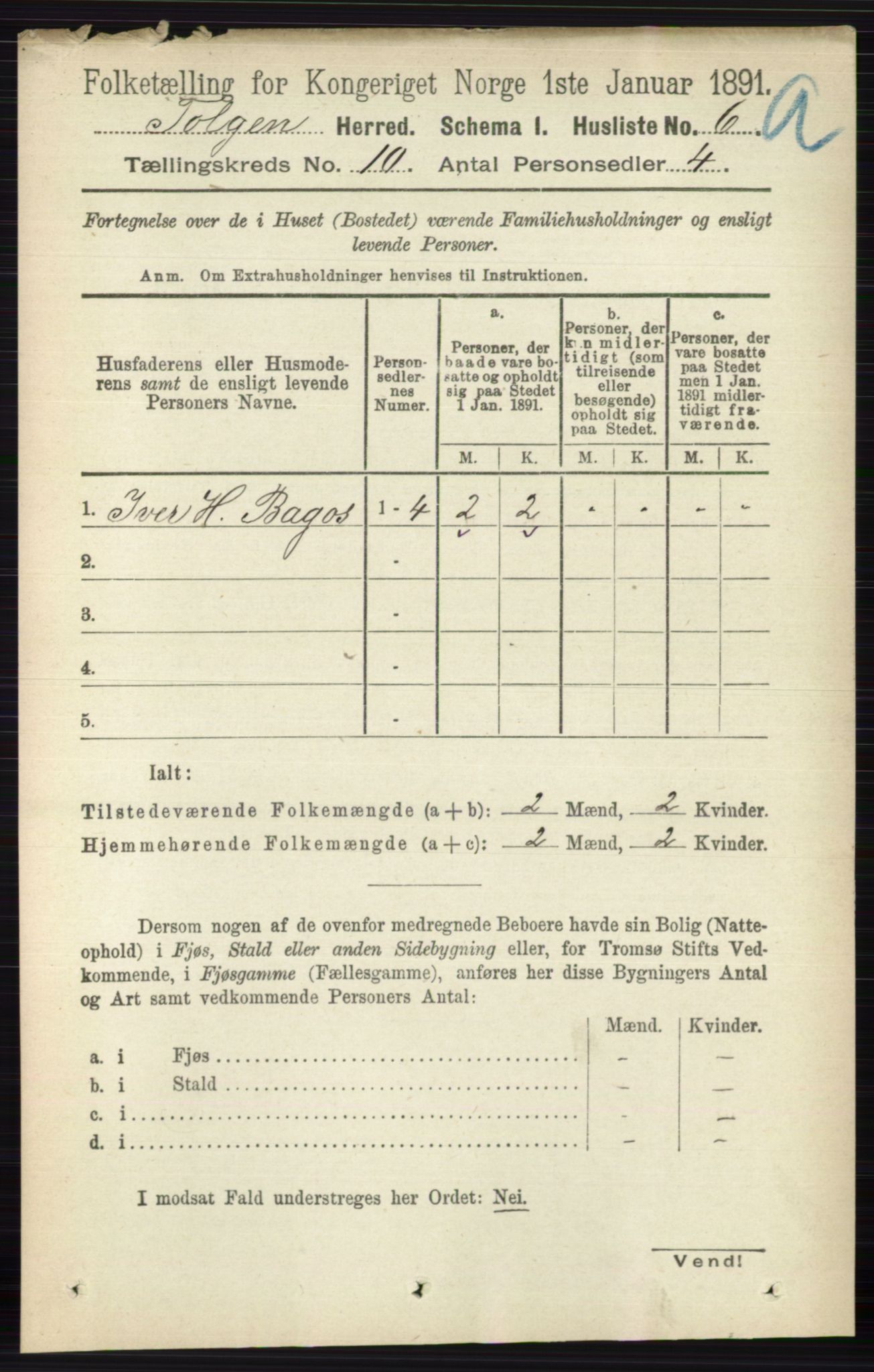 RA, 1891 census for 0436 Tolga, 1891, p. 2628