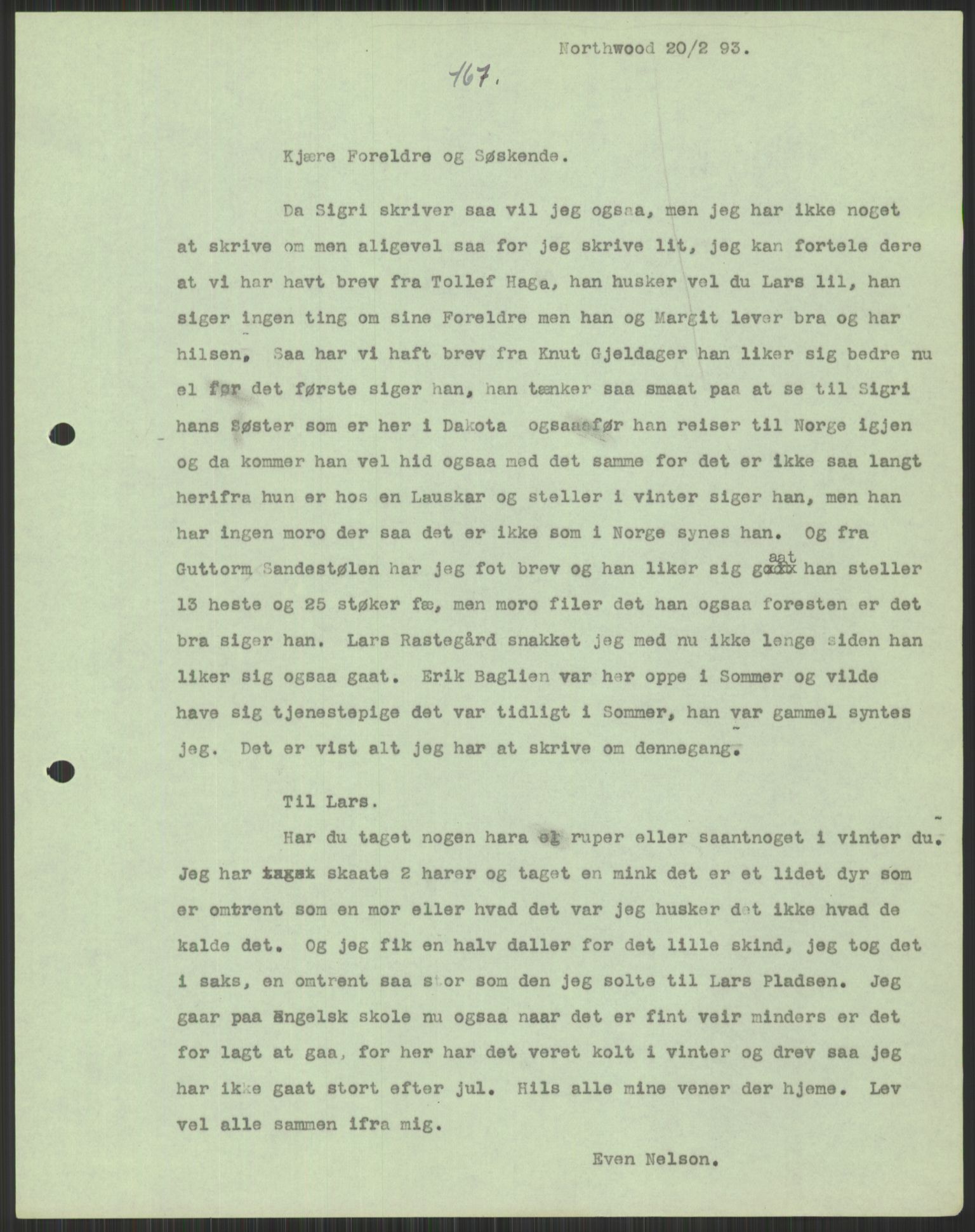 Samlinger til kildeutgivelse, Amerikabrevene, AV/RA-EA-4057/F/L0037: Arne Odd Johnsens amerikabrevsamling I, 1855-1900, p. 1045