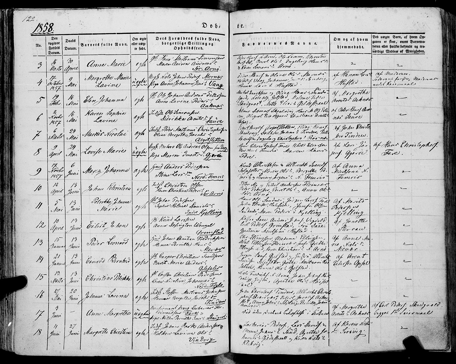 Ministerialprotokoller, klokkerbøker og fødselsregistre - Nordland, SAT/A-1459/805/L0097: Parish register (official) no. 805A04, 1837-1861, p. 122