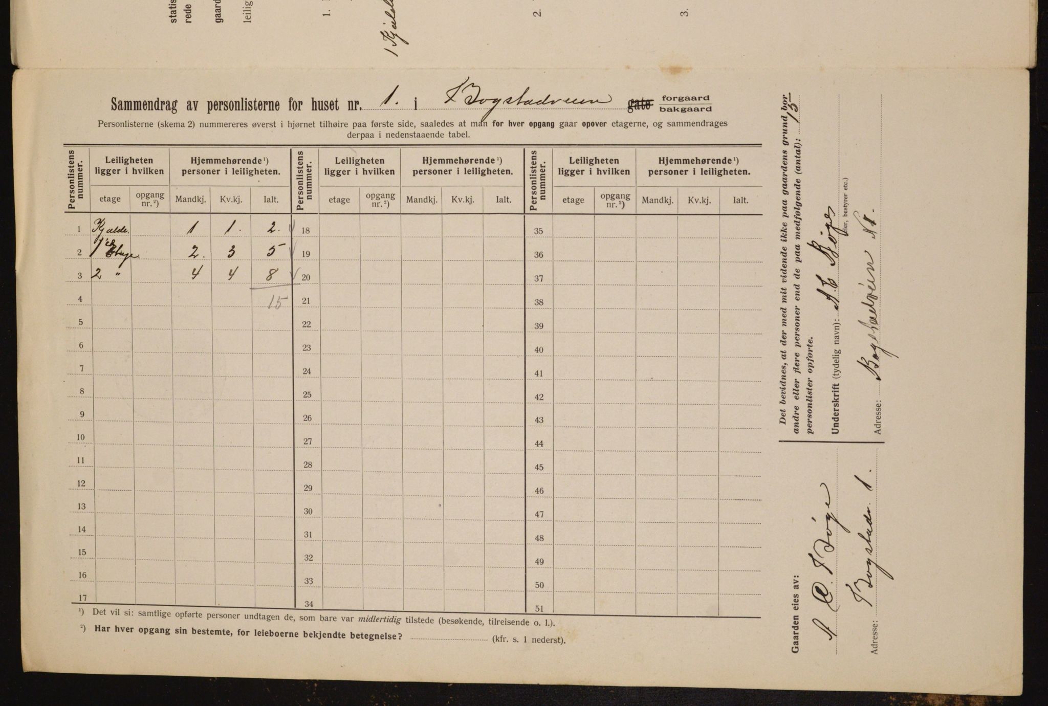 OBA, Municipal Census 1912 for Kristiania, 1912, p. 6647