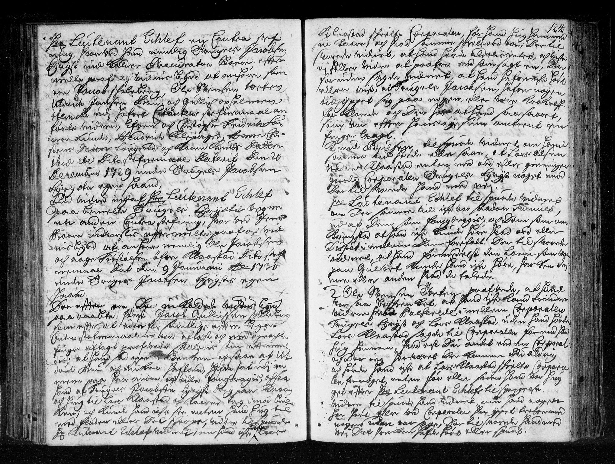 Larvik sorenskriveri, AV/SAKO-A-83/F/Fa/L0017: Tingbok, 1729-1731, p. 123b-124a