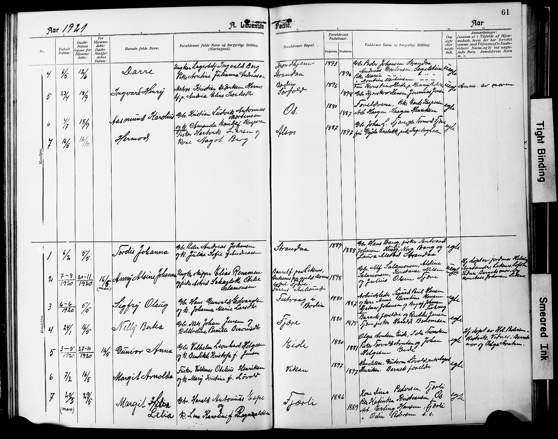 Ministerialprotokoller, klokkerbøker og fødselsregistre - Nordland, SAT/A-1459/803/L0077: Parish register (copy) no. 803C04, 1897-1930, p. 61
