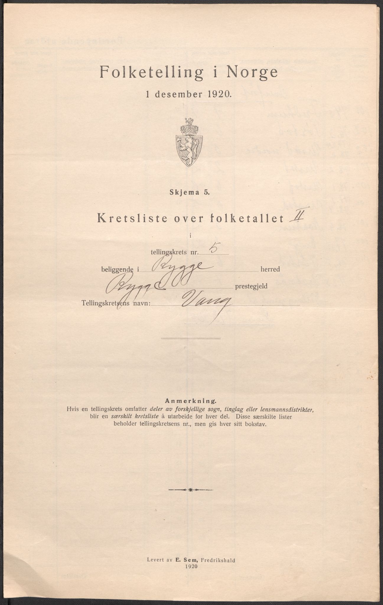 SAO, 1920 census for Rygge, 1920, p. 38