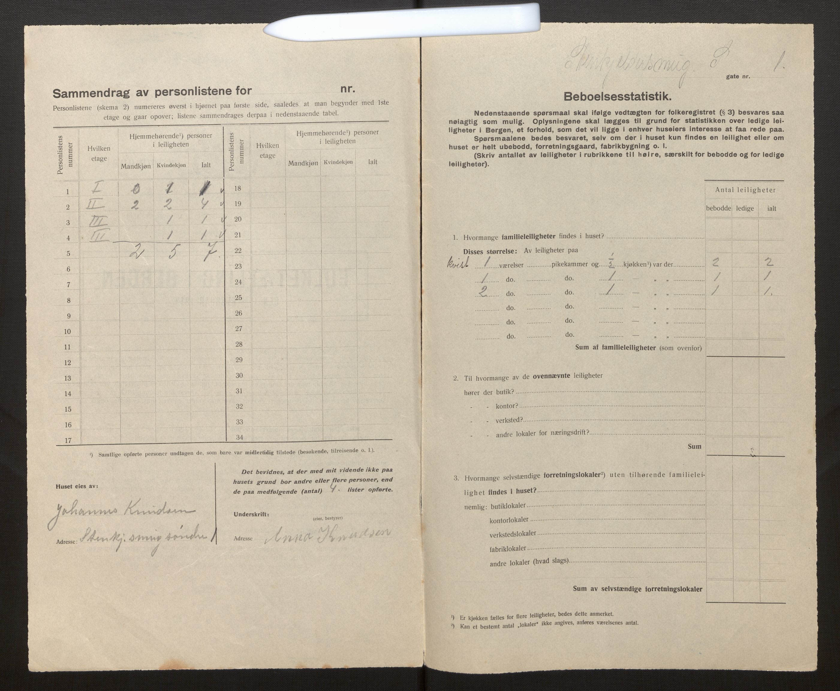 SAB, Municipal Census 1917 for Bergen, 1917, p. 37347