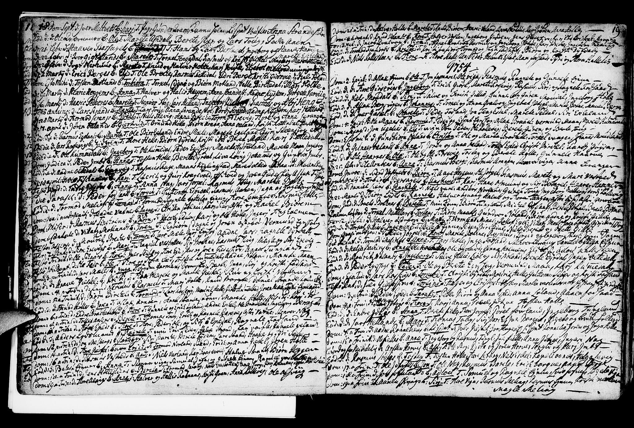 Strand sokneprestkontor, SAST/A-101828/H/Ha/Haa/L0002: Parish register (official) no. A 2, 1744-1768, p. 18-19