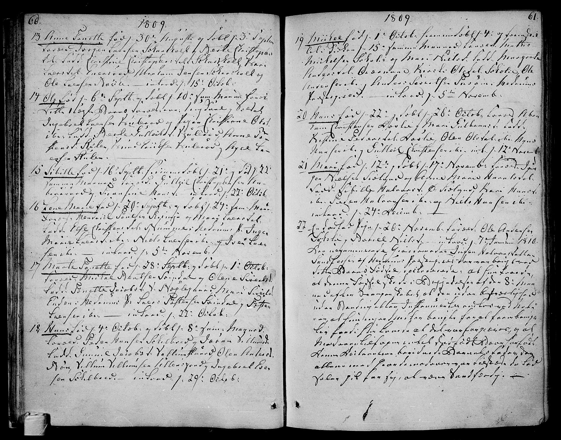 Andebu kirkebøker, AV/SAKO-A-336/F/Fa/L0003: Parish register (official) no. 3 /1, 1803-1828, p. 60-61