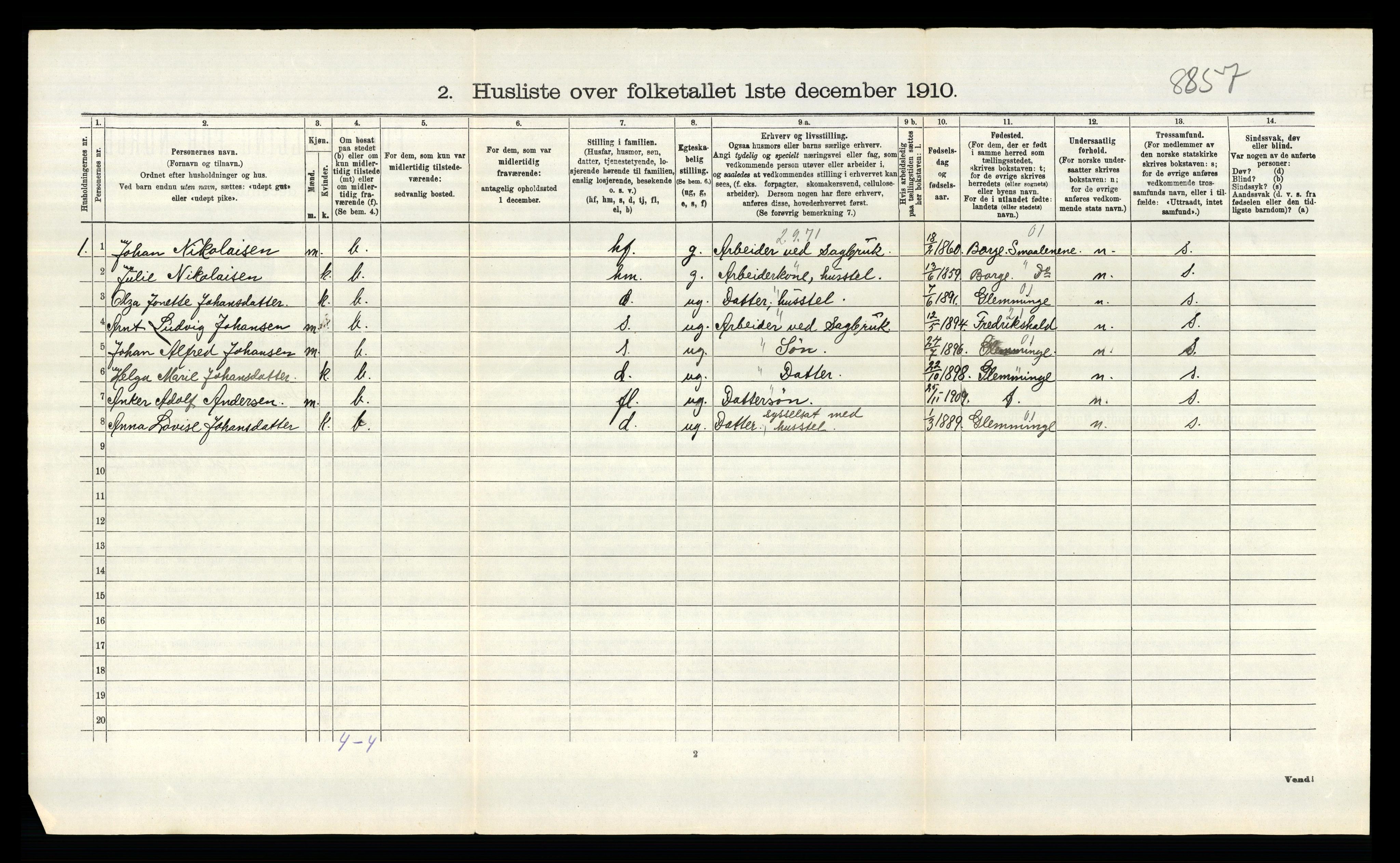 RA, 1910 census for Tune, 1910, p. 2783