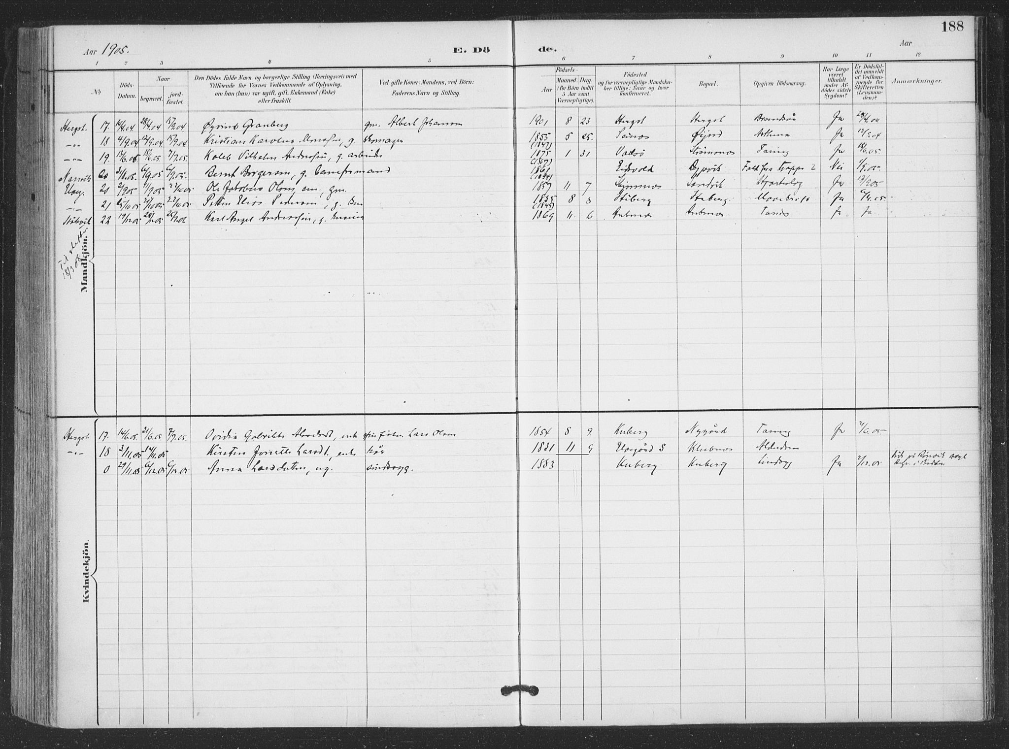 Ministerialprotokoller, klokkerbøker og fødselsregistre - Nordland, AV/SAT-A-1459/866/L0939: Parish register (official) no. 866A02, 1894-1906, p. 188