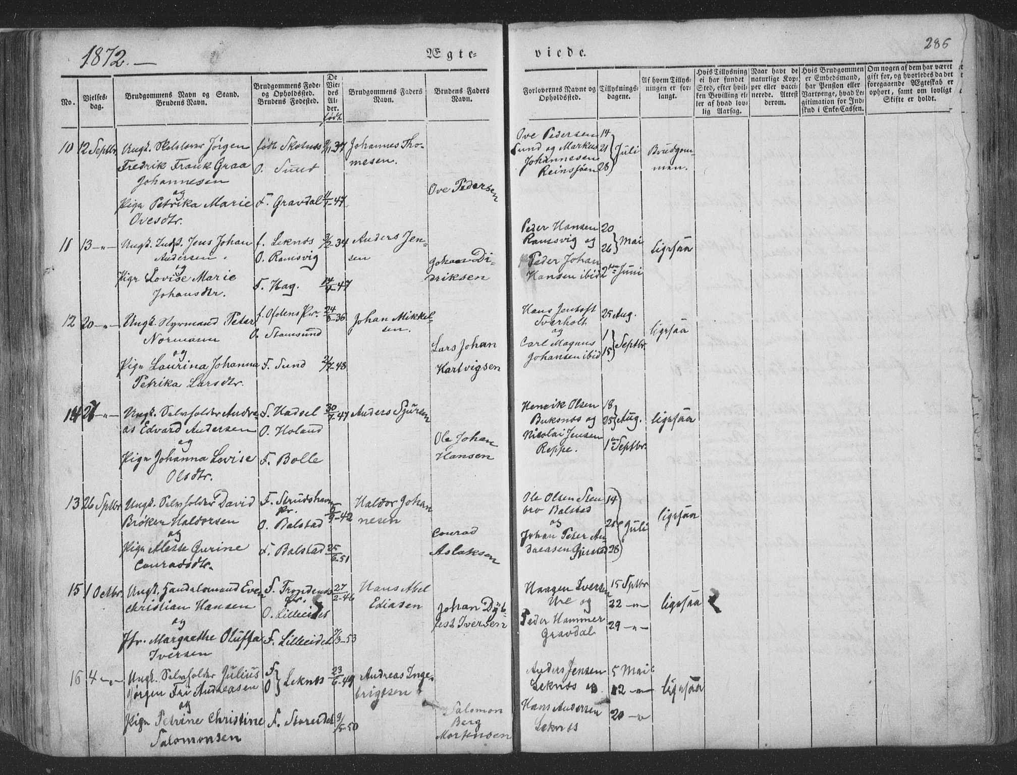 Ministerialprotokoller, klokkerbøker og fødselsregistre - Nordland, AV/SAT-A-1459/881/L1165: Parish register (copy) no. 881C02, 1854-1876, p. 286