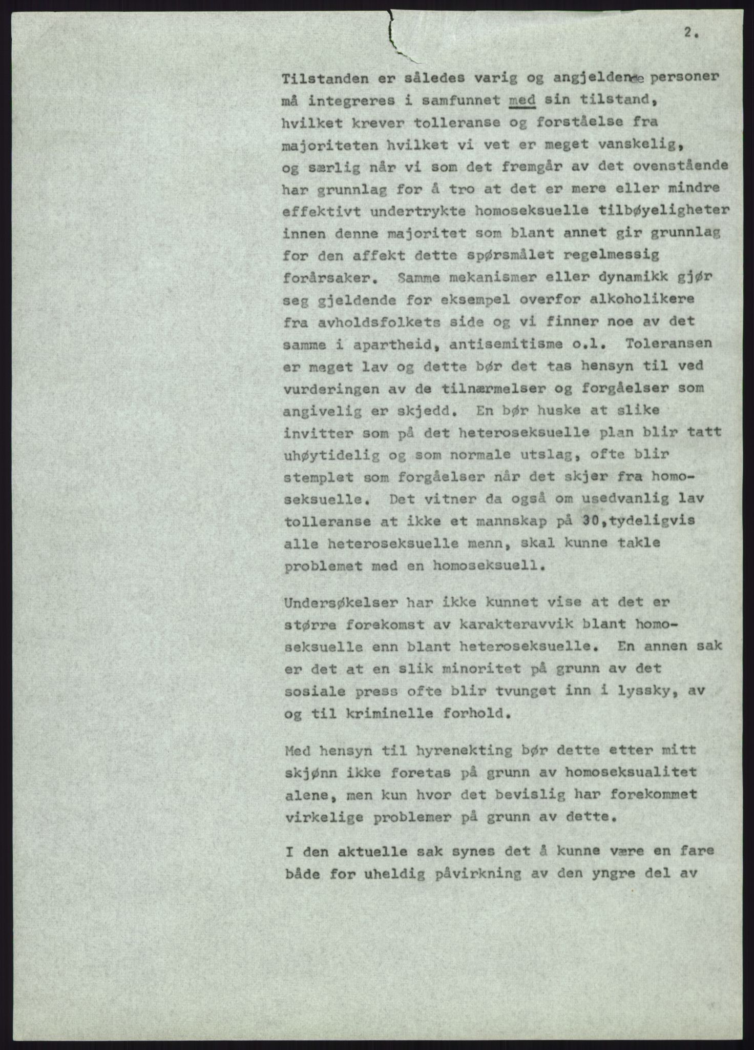 Sosialdepartementet, Helsedirektoratet, Kontoret for psykiatri, H4, RA/S-1286/D/Dc/L0611/0002: Sakarkiv / Homofili, 1962-1983, p. 602