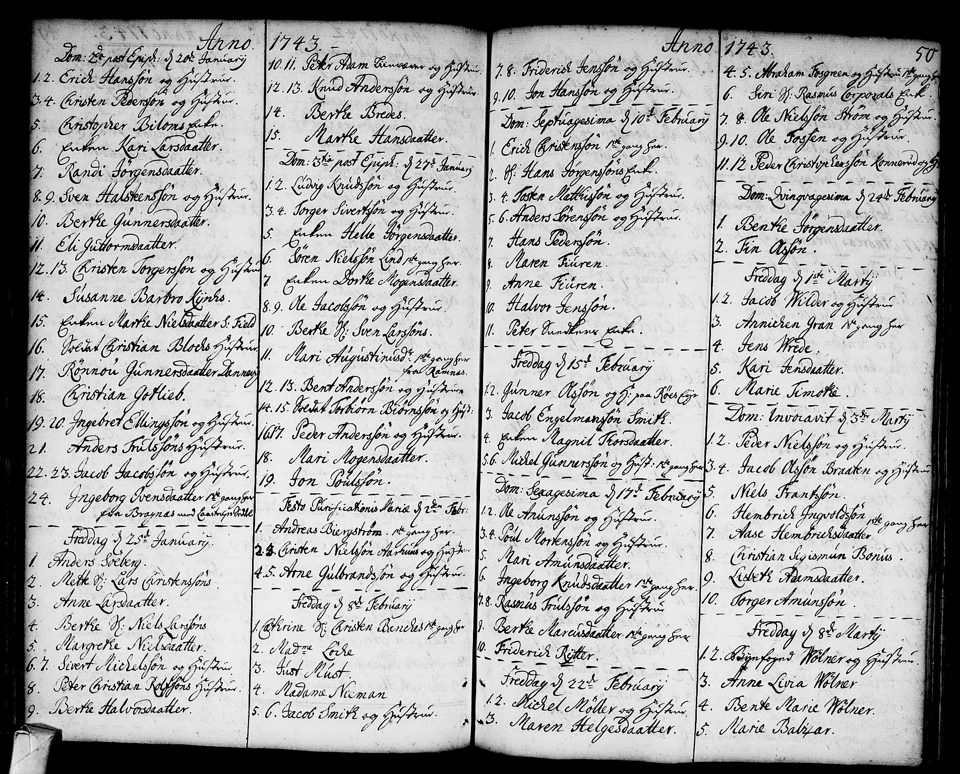 Strømsø kirkebøker, SAKO/A-246/F/Fa/L0006: Parish register (official) no. I 6, 1740-1747, p. 50