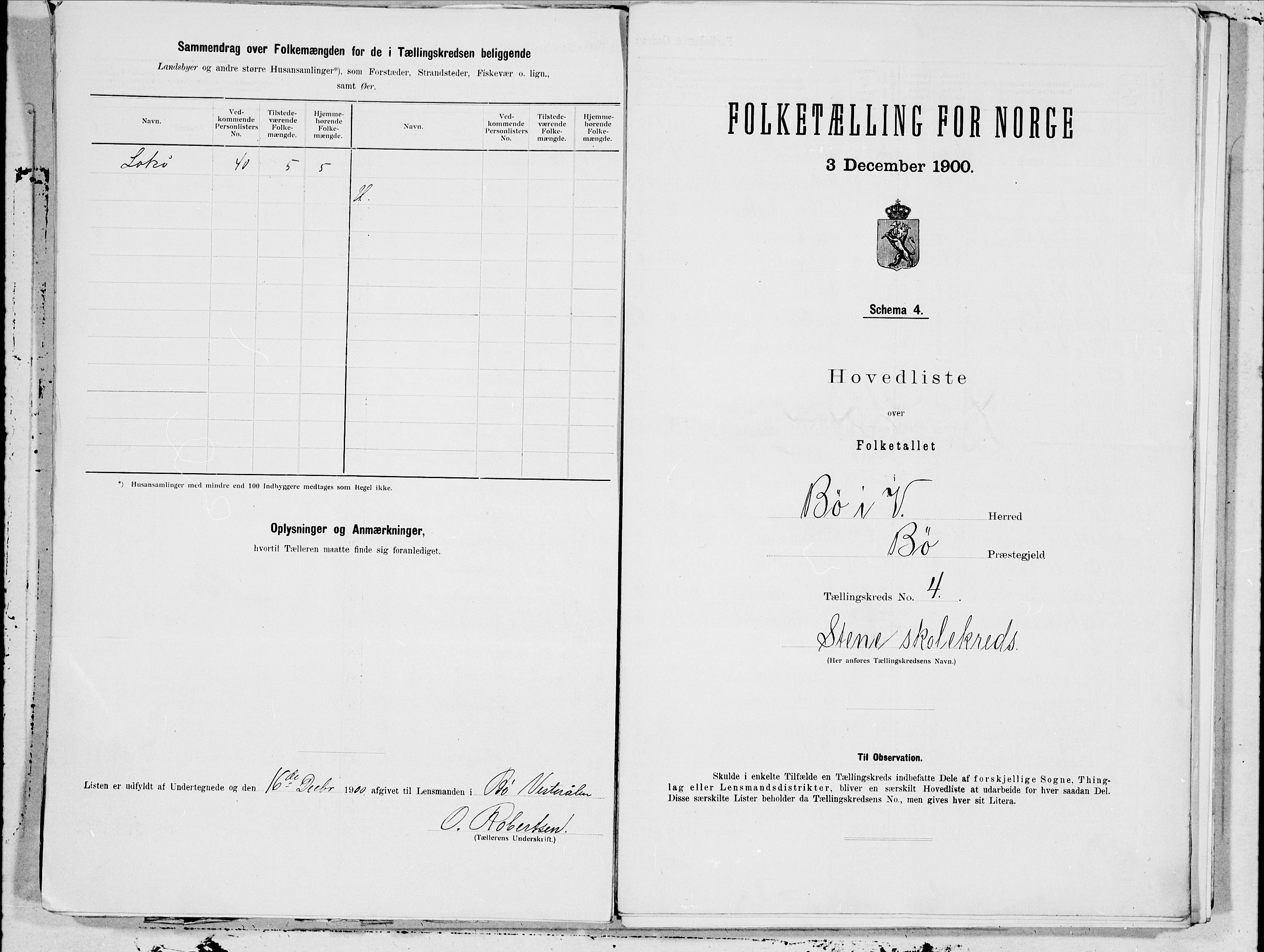 SAT, 1900 census for Bø, 1900, p. 8