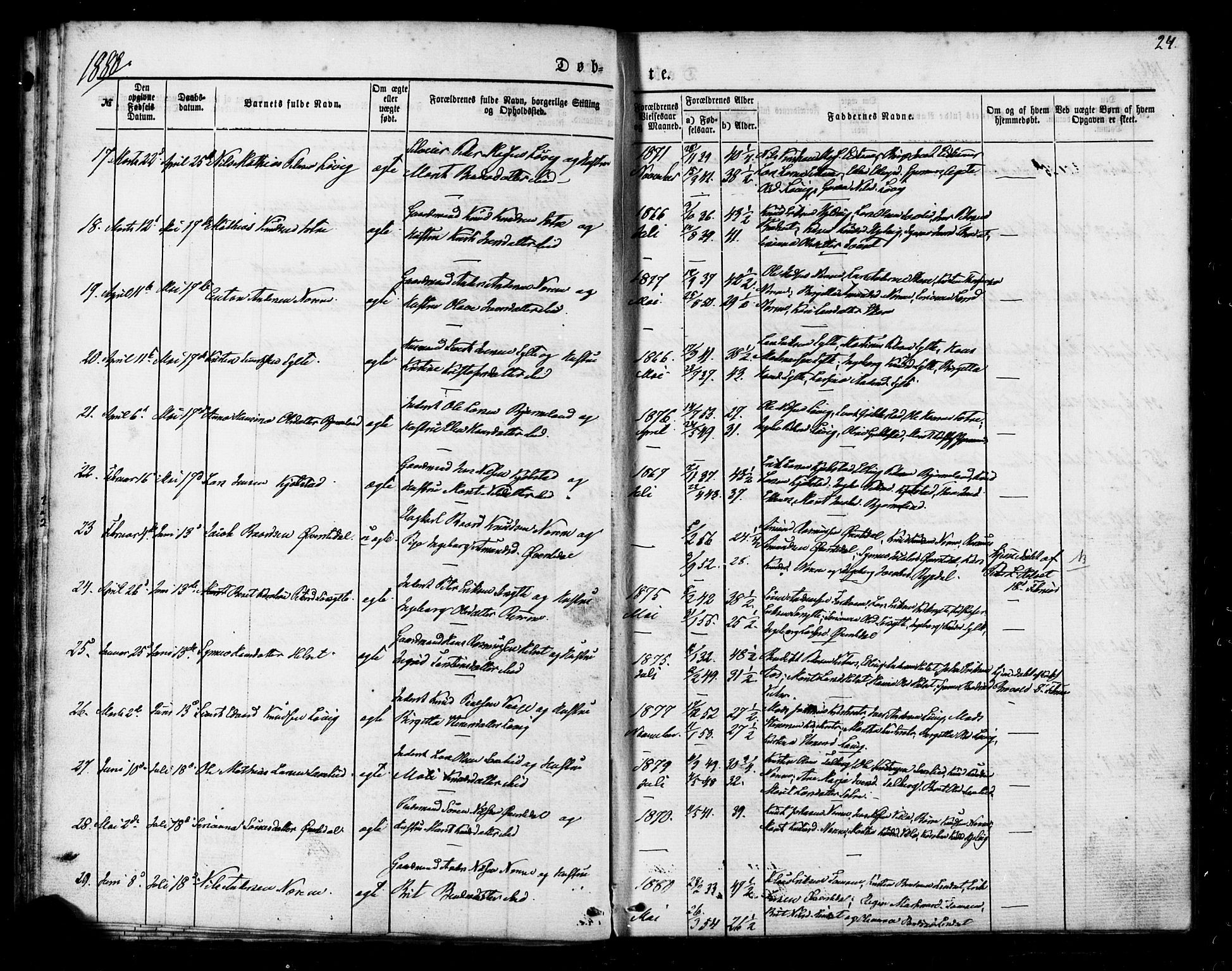 Ministerialprotokoller, klokkerbøker og fødselsregistre - Møre og Romsdal, AV/SAT-A-1454/541/L0545: Parish register (official) no. 541A02, 1872-1886, p. 24