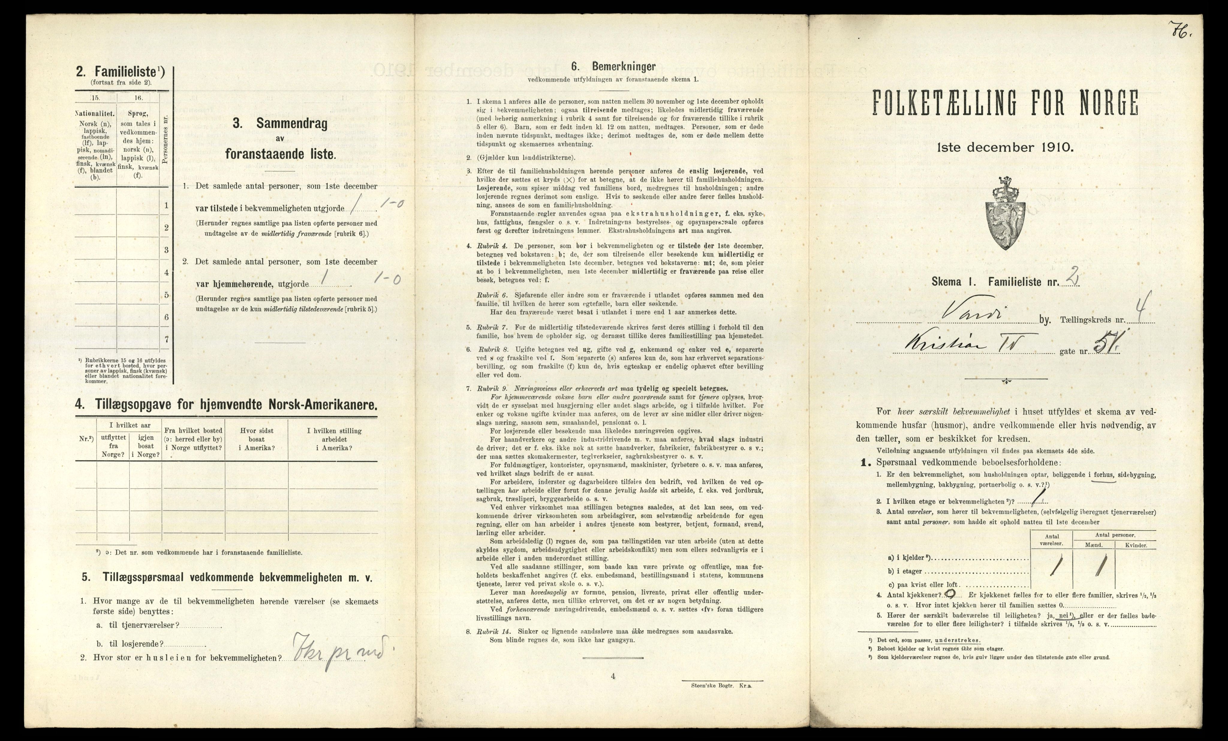 RA, 1910 census for Vardø, 1910, p. 506