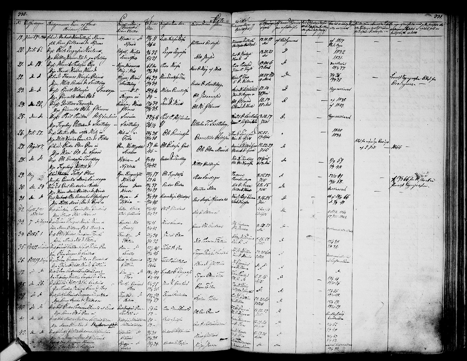 Modum kirkebøker, AV/SAKO-A-234/G/Ga/L0006: Parish register (copy) no. I 6, 1854-1868, p. 330-331