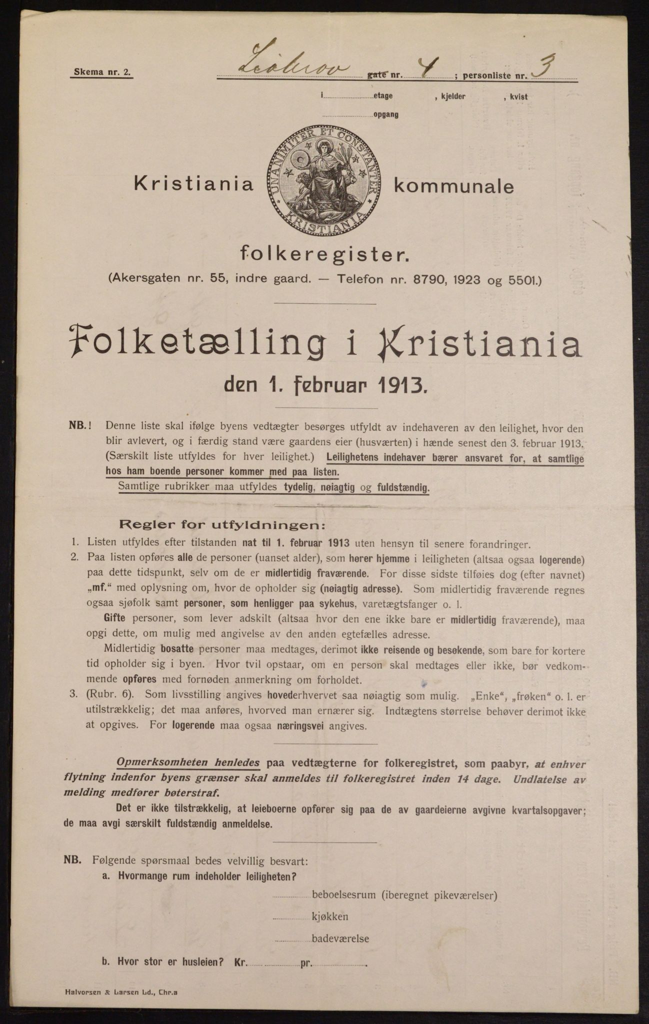 OBA, Municipal Census 1913 for Kristiania, 1913, p. 57571