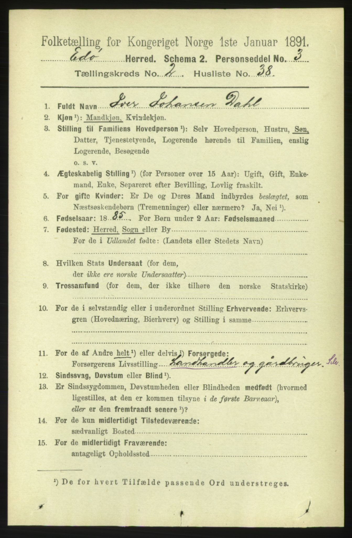 RA, 1891 census for 1573 Edøy, 1891, p. 618