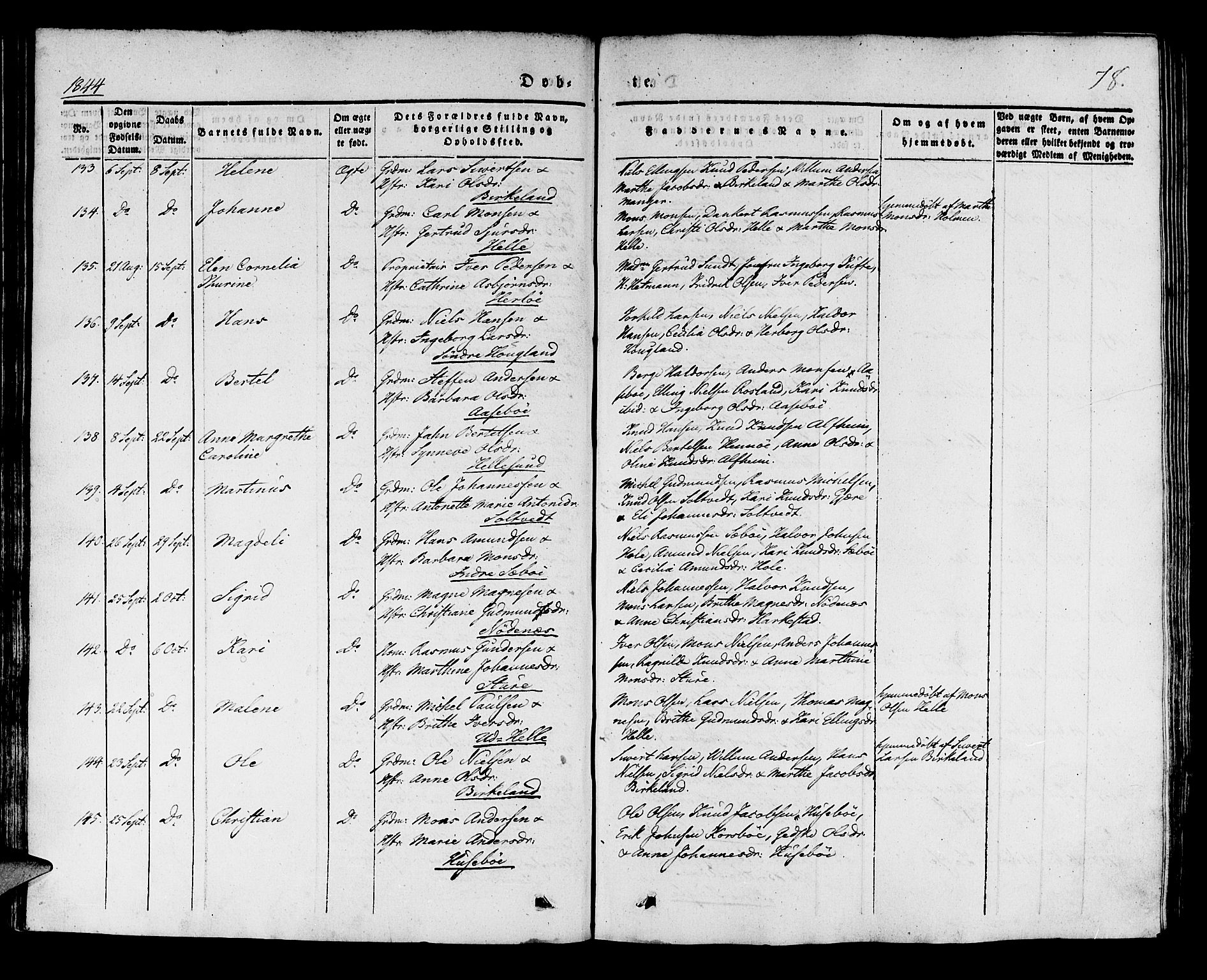 Manger sokneprestembete, AV/SAB-A-76801/H/Haa: Parish register (official) no. A 5, 1839-1848, p. 78