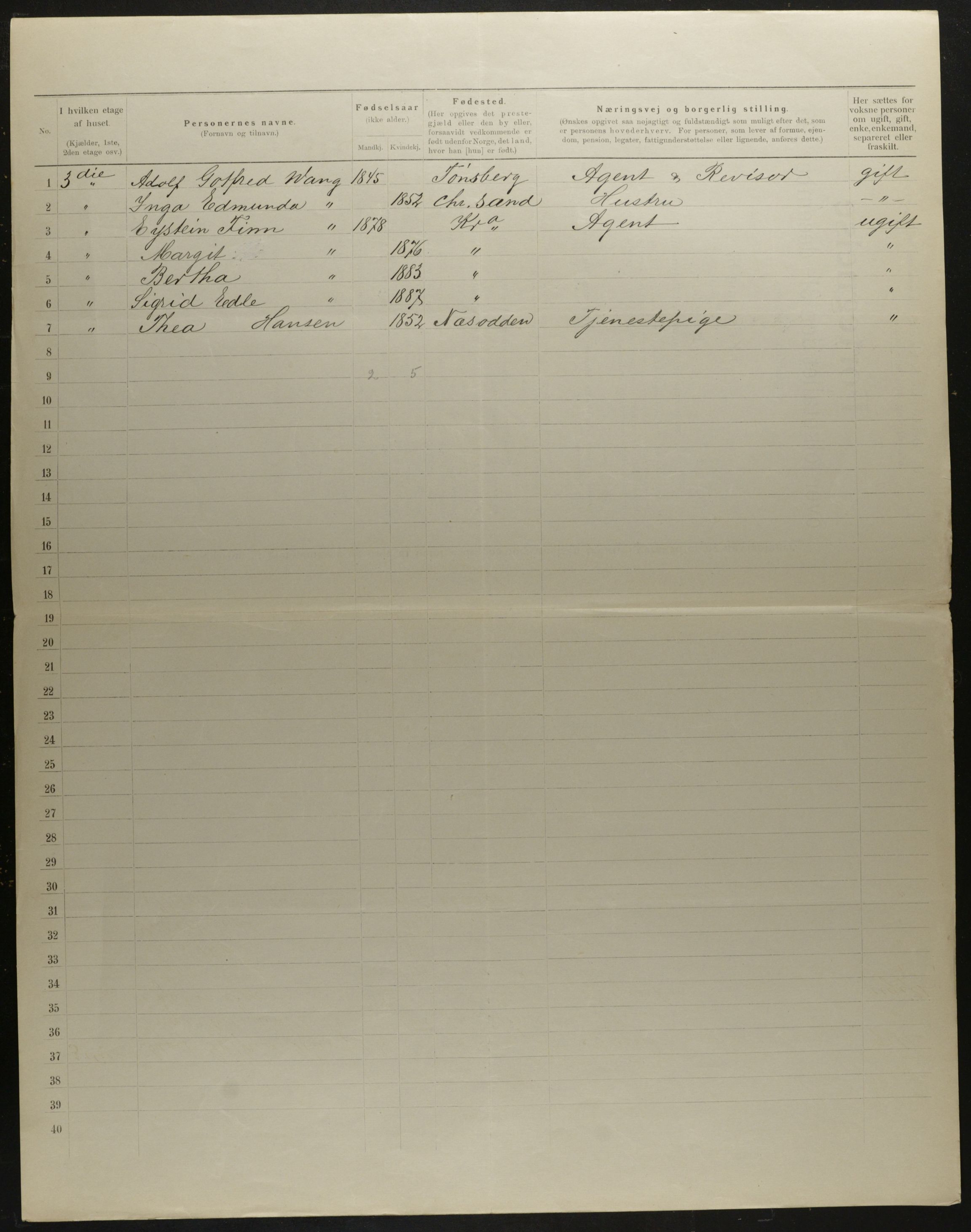 OBA, Municipal Census 1901 for Kristiania, 1901, p. 7284