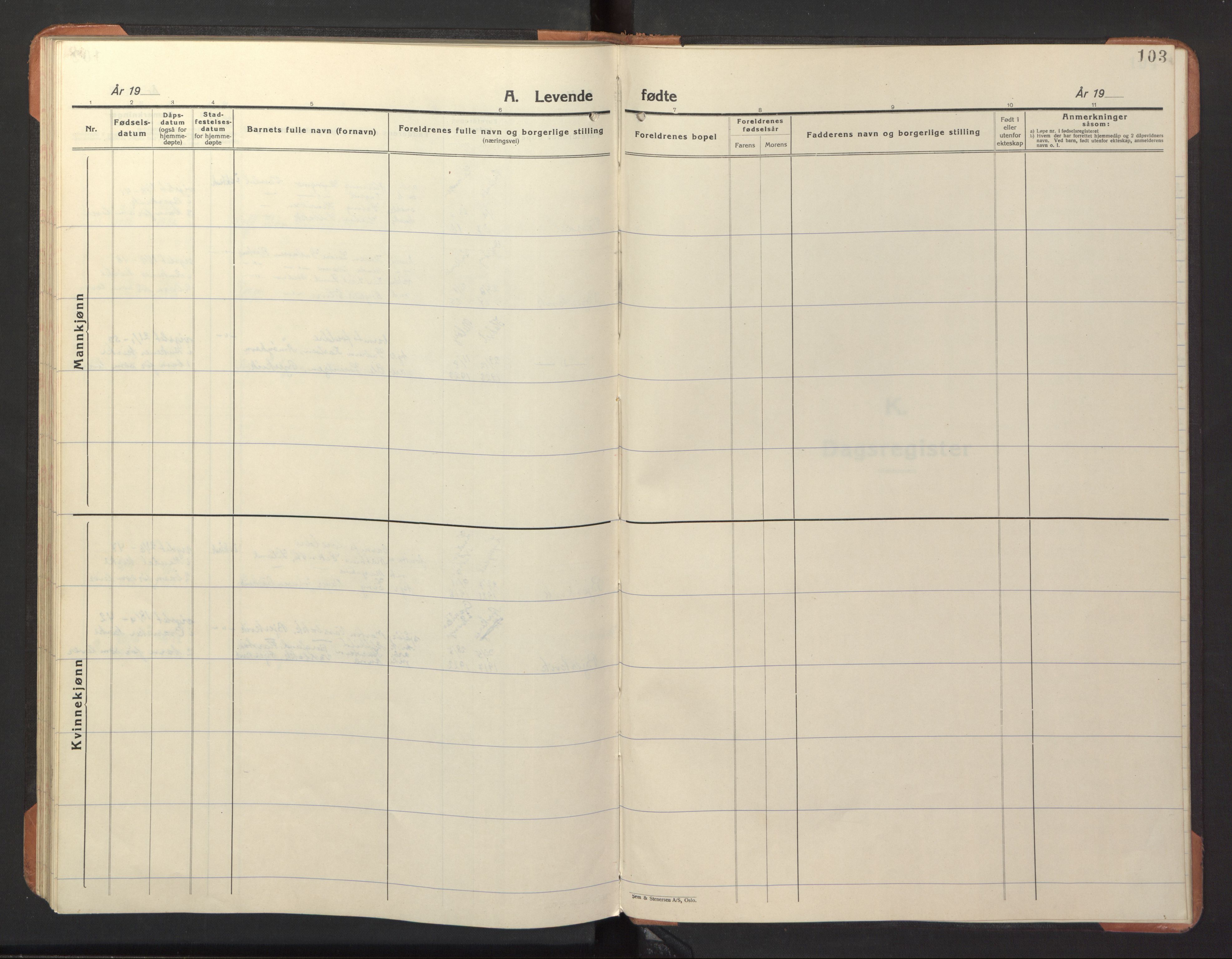 Ministerialprotokoller, klokkerbøker og fødselsregistre - Nordland, SAT/A-1459/868/L0970: Parish register (copy) no. 868C02, 1926-1952, p. 103