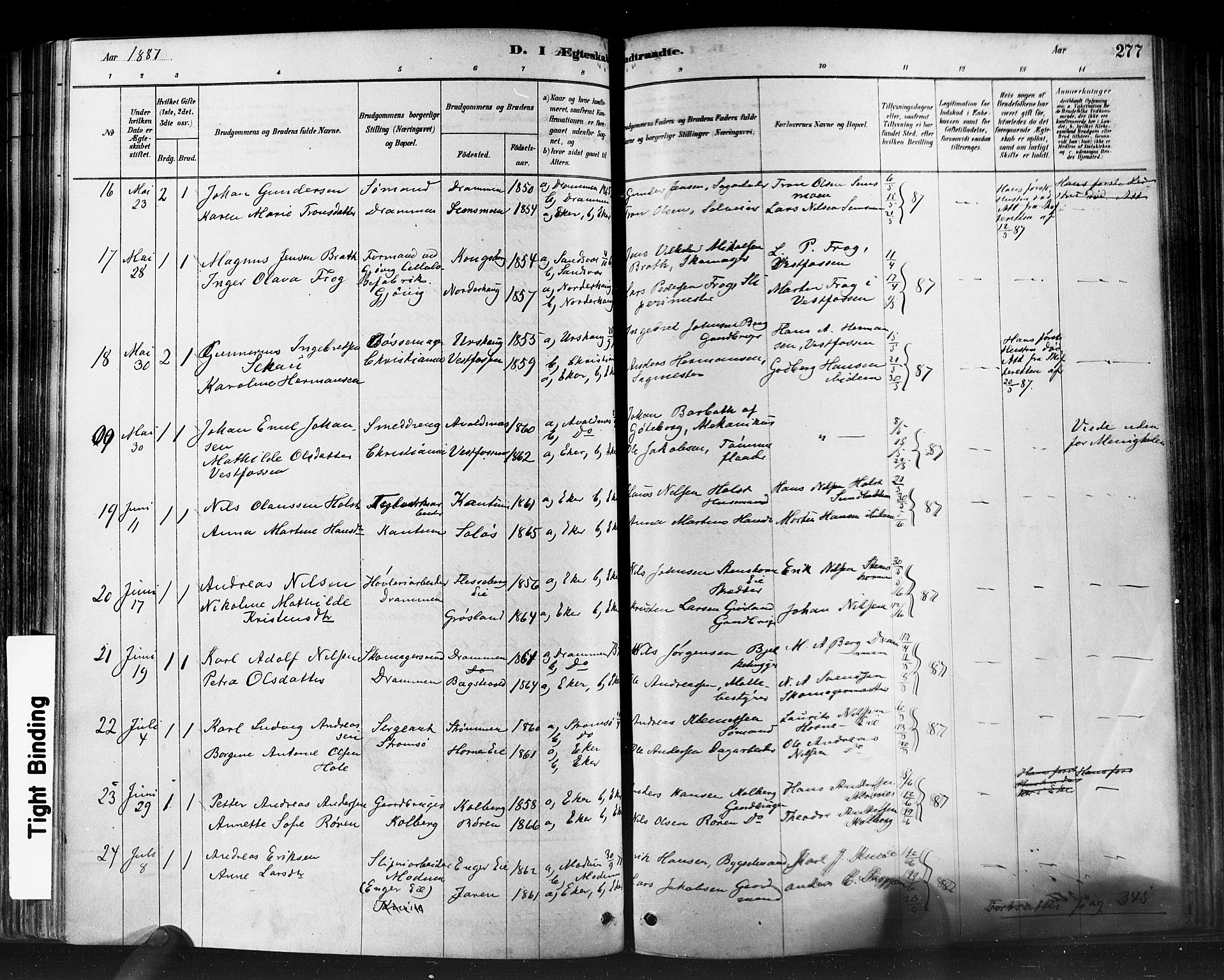 Eiker kirkebøker, AV/SAKO-A-4/F/Fb/L0001: Parish register (official) no. II 1, 1878-1888, p. 277