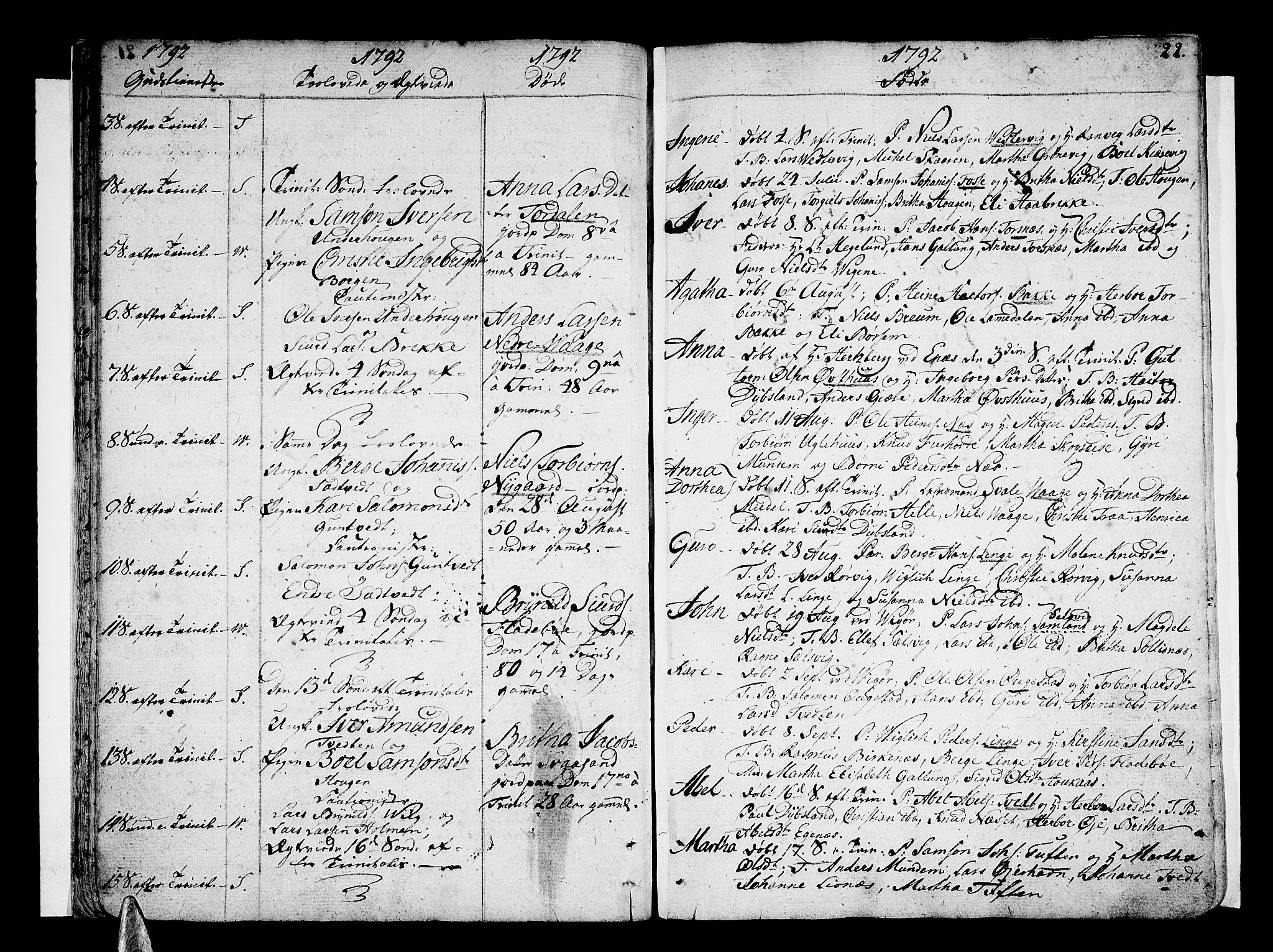 Strandebarm sokneprestembete, SAB/A-78401/H/Haa: Parish register (official) no. A 4, 1788-1817, p. 22