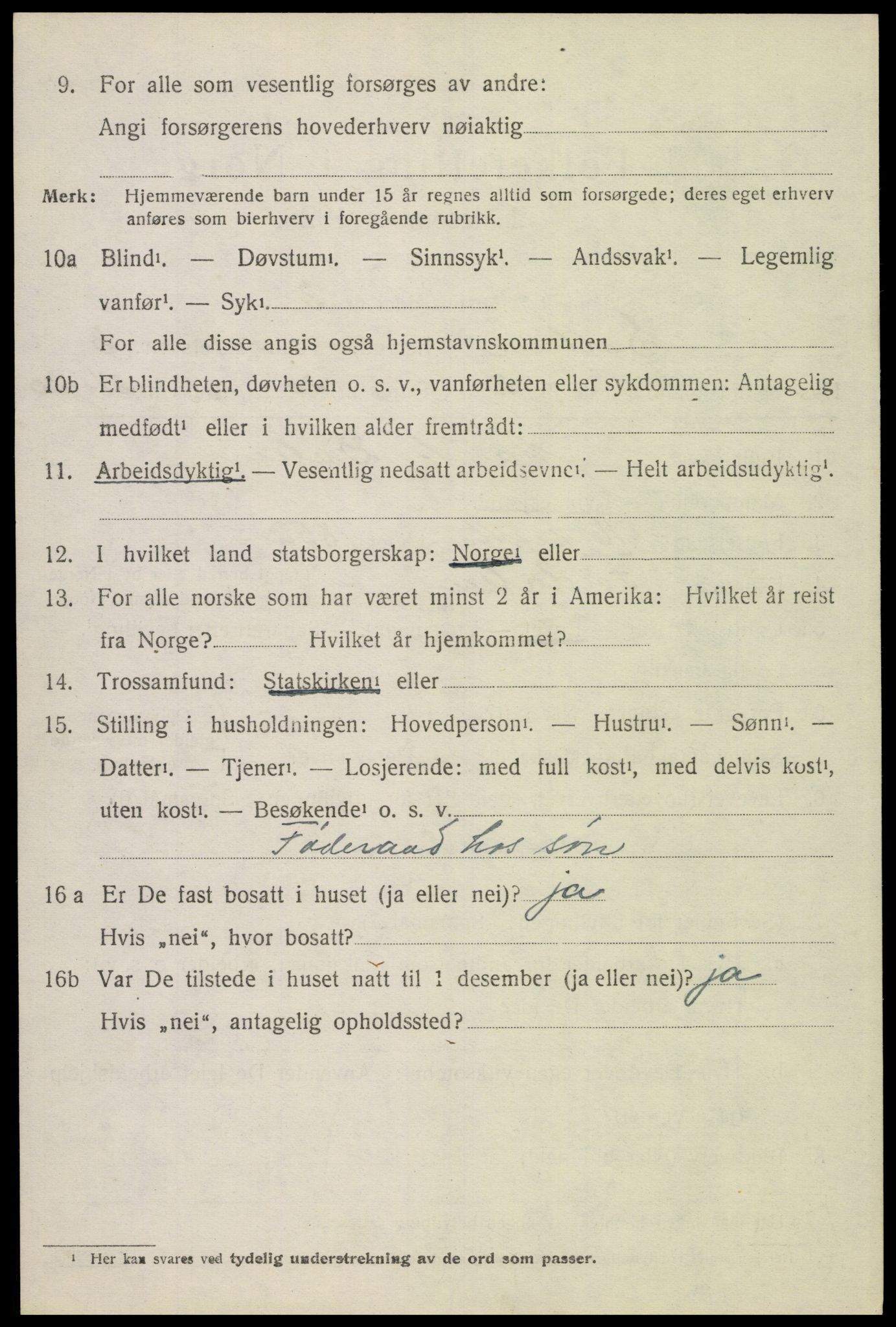 SAH, 1920 census for Sollia, 1920, p. 690