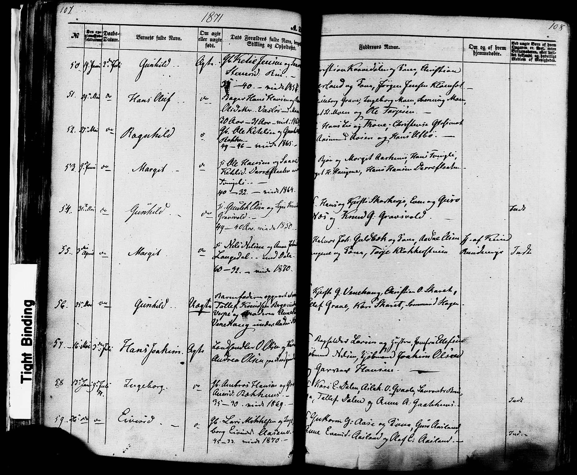Seljord kirkebøker, AV/SAKO-A-20/F/Fa/L0013: Parish register (official) no. I 13, 1866-1876, p. 107-108
