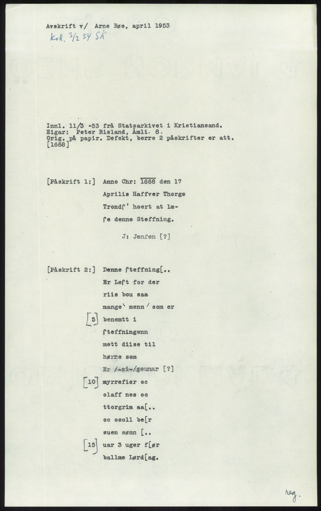 Samlinger til kildeutgivelse, Diplomavskriftsamlingen, AV/RA-EA-4053/H/Ha, p. 907