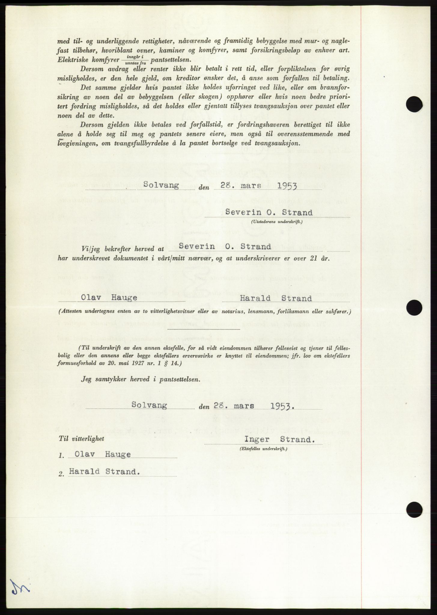 Søre Sunnmøre sorenskriveri, SAT/A-4122/1/2/2C/L0123: Mortgage book no. 11B, 1953-1953, Diary no: : 861/1953