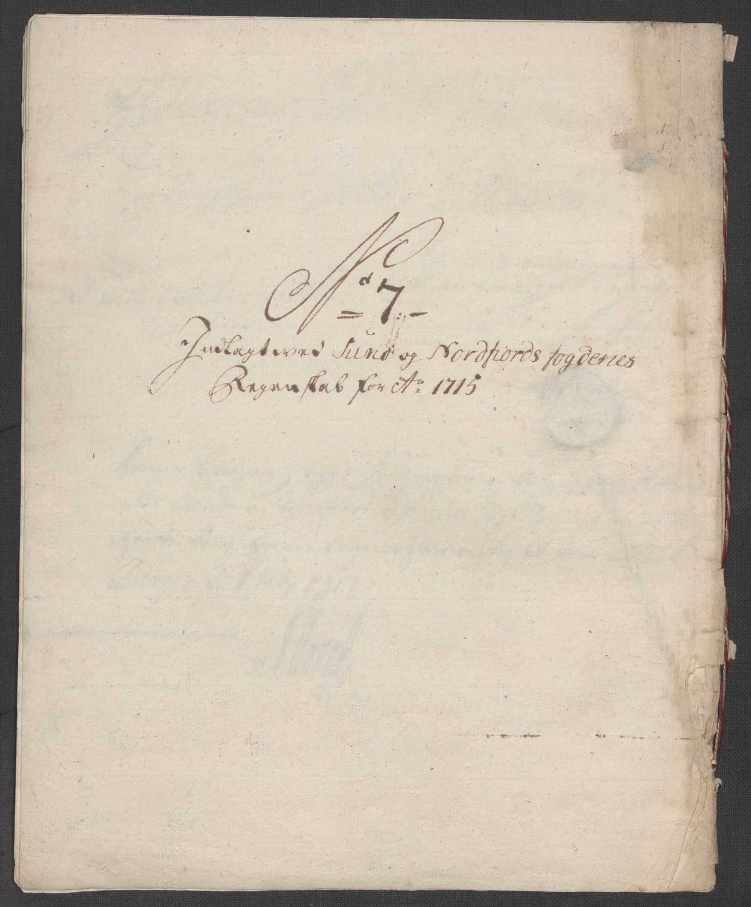 Rentekammeret inntil 1814, Reviderte regnskaper, Fogderegnskap, AV/RA-EA-4092/R53/L3439: Fogderegnskap Sunn- og Nordfjord, 1715, p. 281