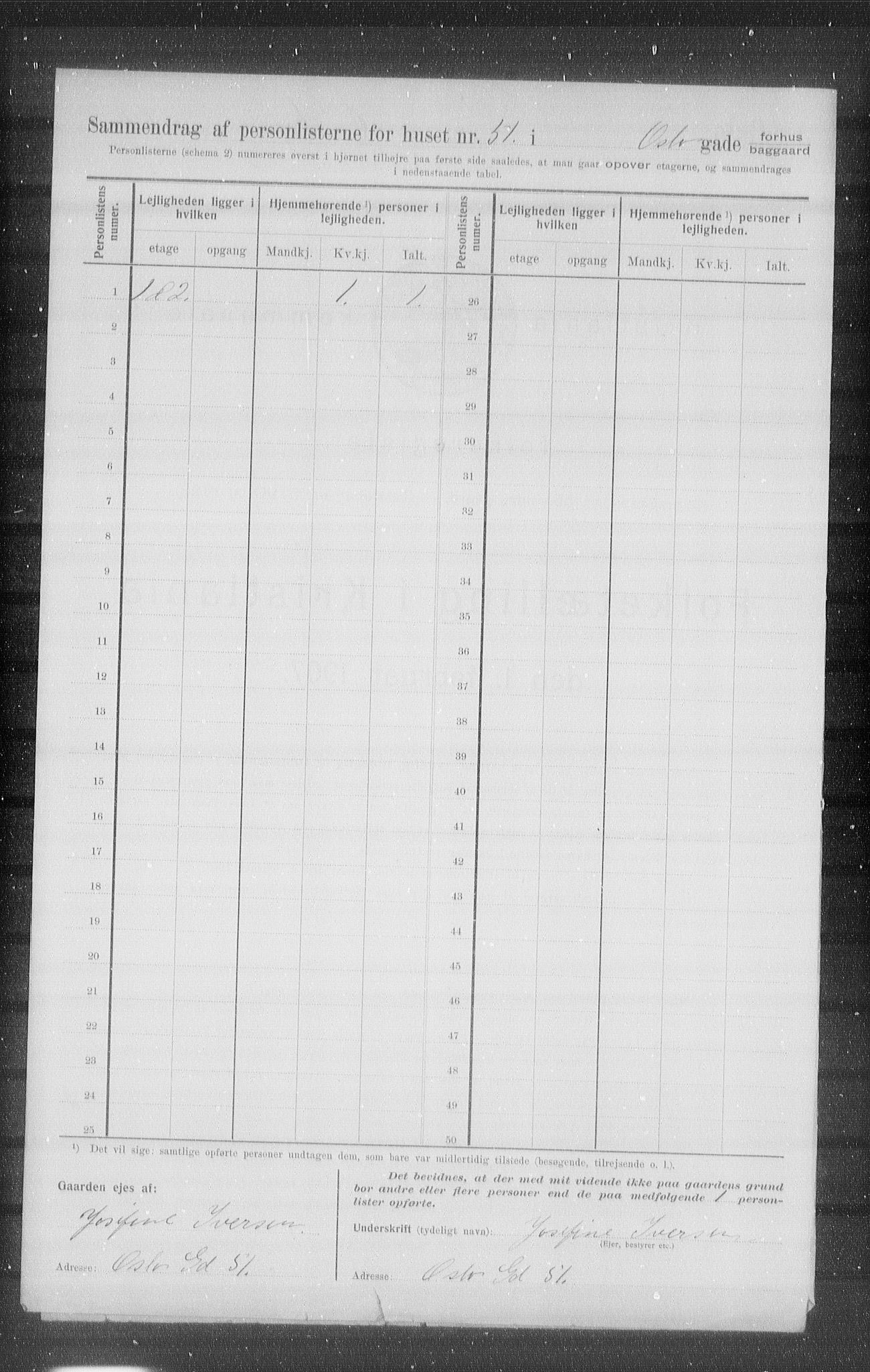 OBA, Municipal Census 1907 for Kristiania, 1907, p. 39605