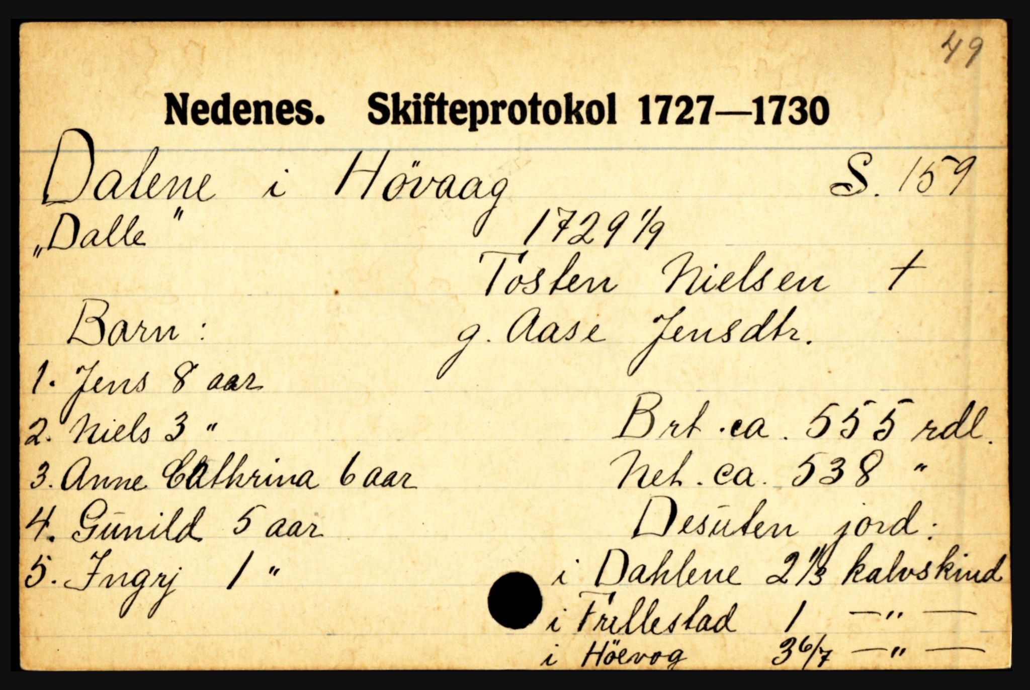 Nedenes sorenskriveri før 1824, AV/SAK-1221-0007/H, p. 5207