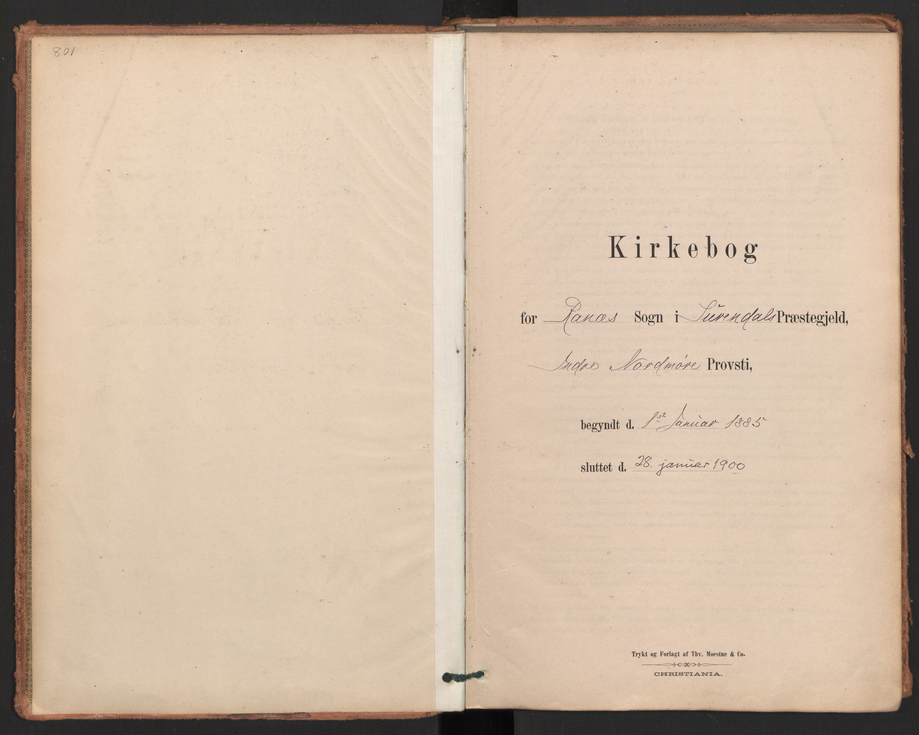 Ministerialprotokoller, klokkerbøker og fødselsregistre - Møre og Romsdal, SAT/A-1454/596/L1056: Parish register (official) no. 596A01, 1885-1900