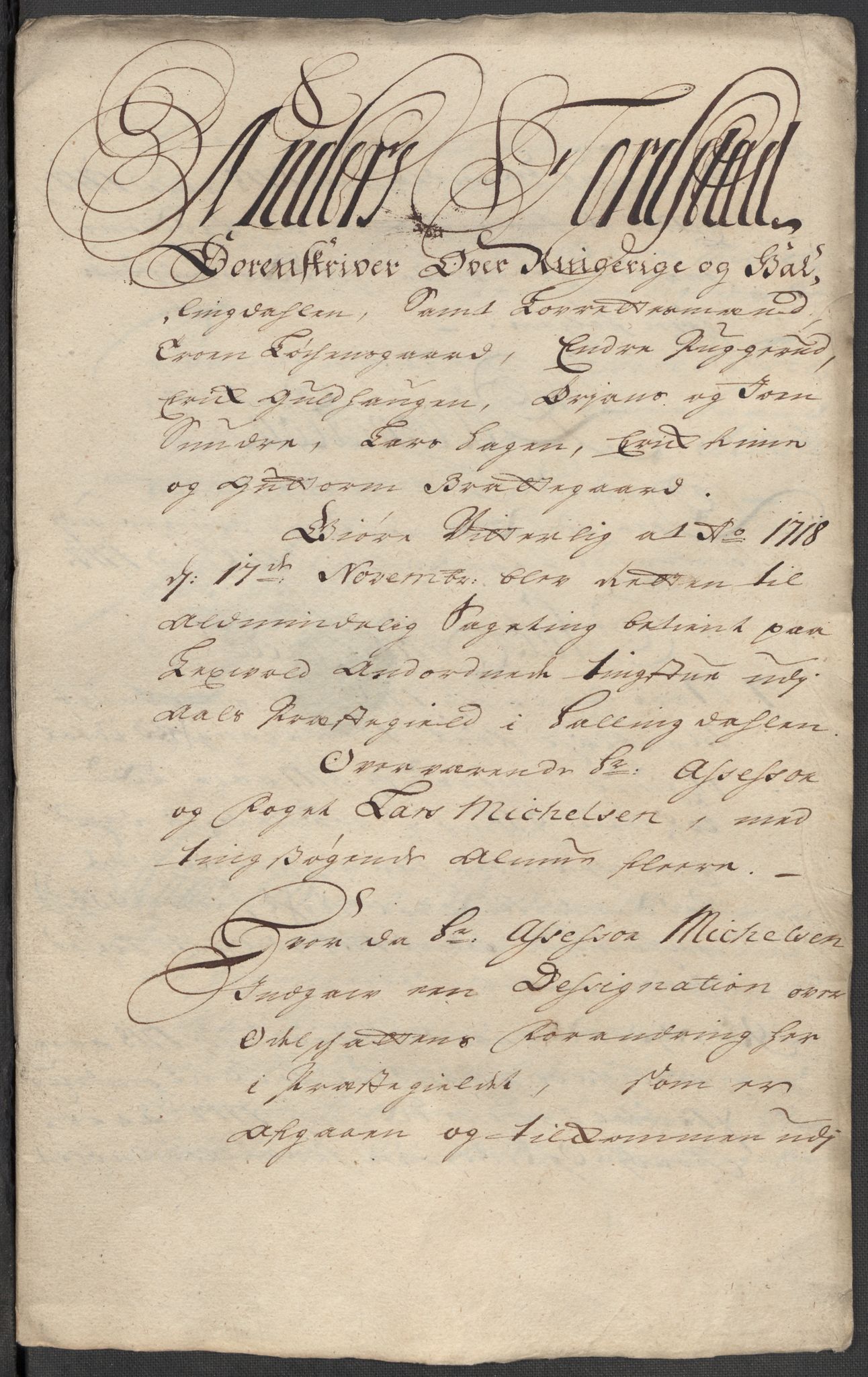 Rentekammeret inntil 1814, Reviderte regnskaper, Fogderegnskap, AV/RA-EA-4092/R23/L1476: Fogderegnskap Ringerike og Hallingdal, 1718, p. 260