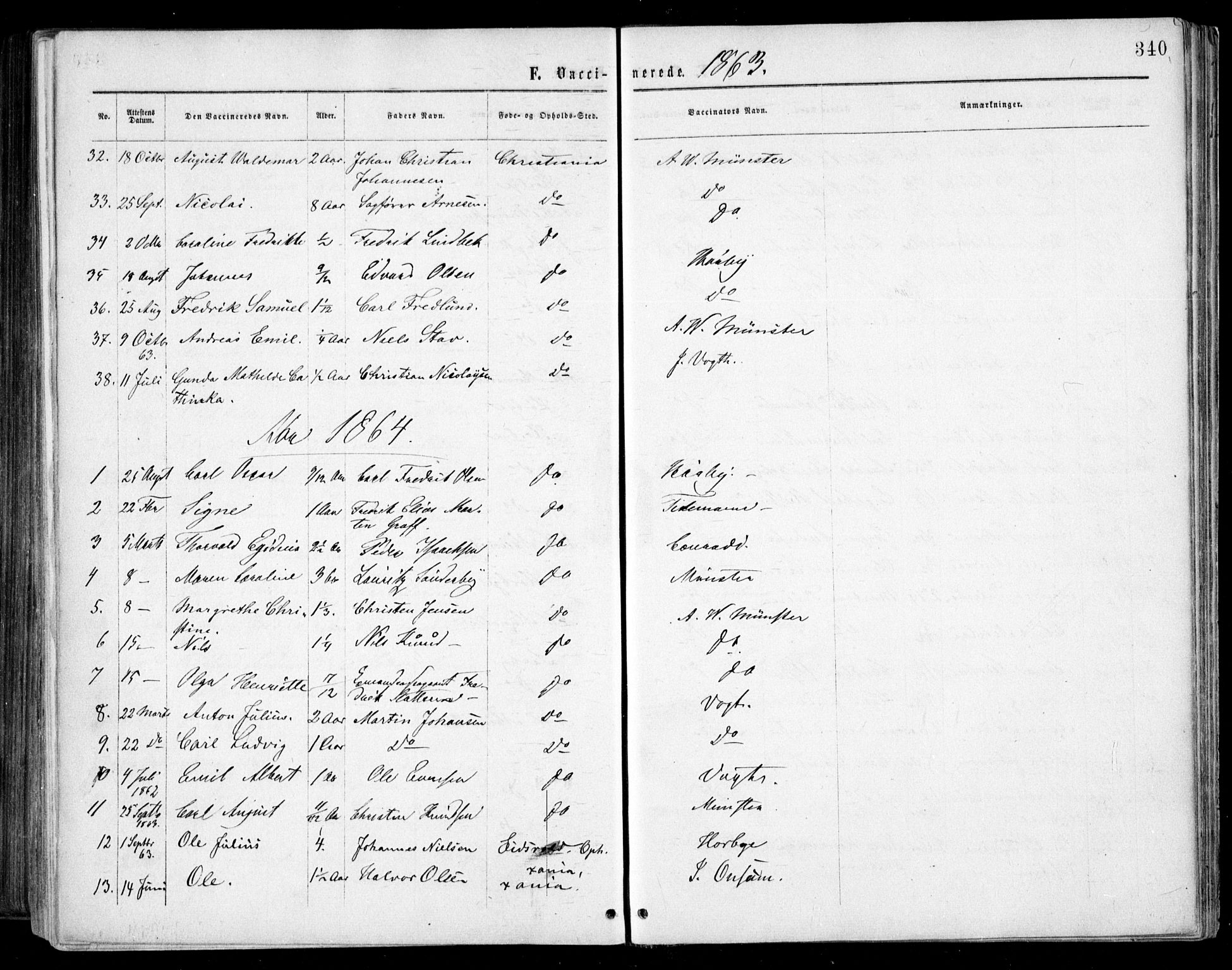 Grønland prestekontor Kirkebøker, SAO/A-10848/F/Fa/L0002: Parish register (official) no. 2, 1862-1868, p. 340