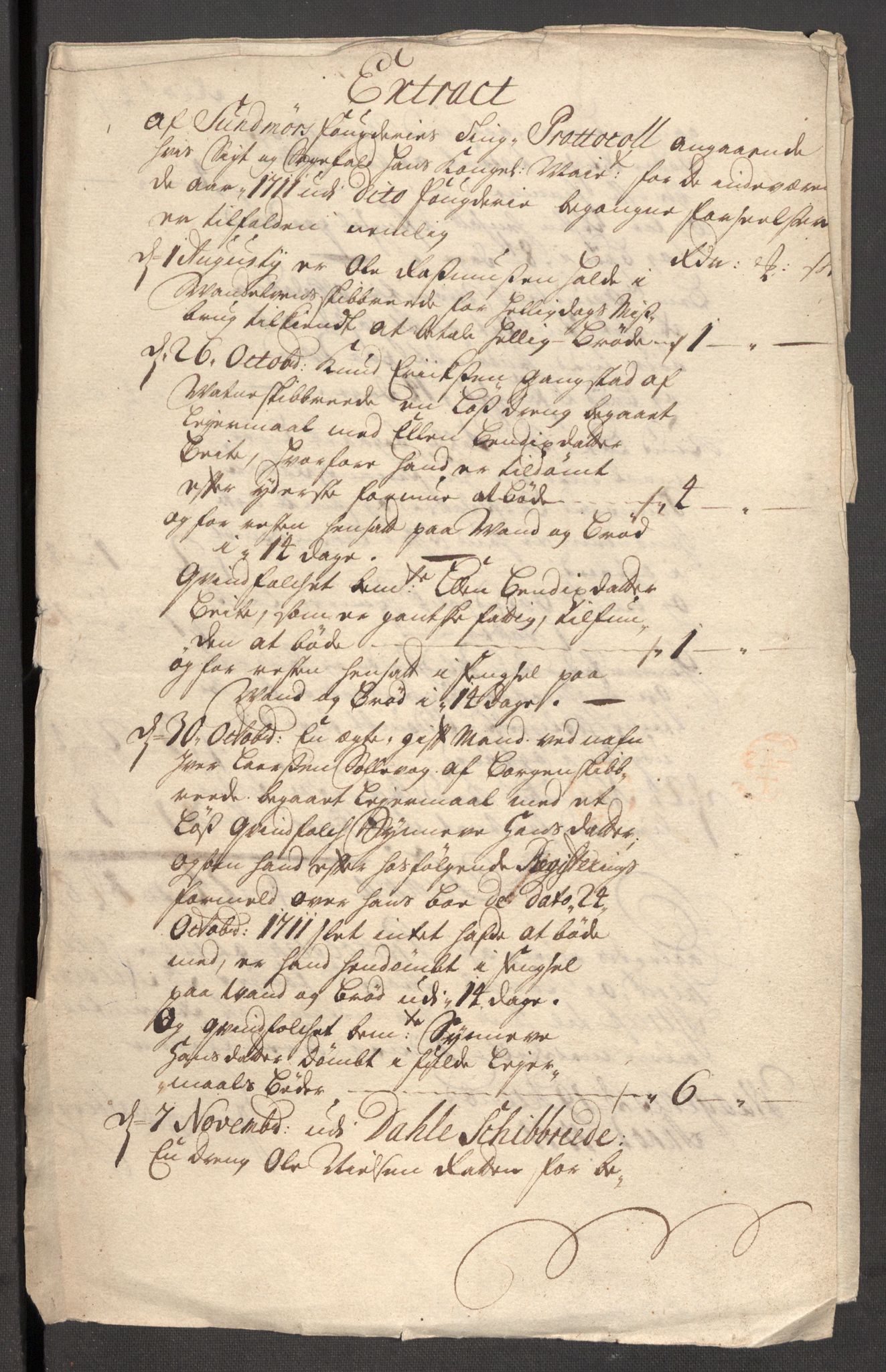 Rentekammeret inntil 1814, Reviderte regnskaper, Fogderegnskap, AV/RA-EA-4092/R54/L3564: Fogderegnskap Sunnmøre, 1711, p. 112