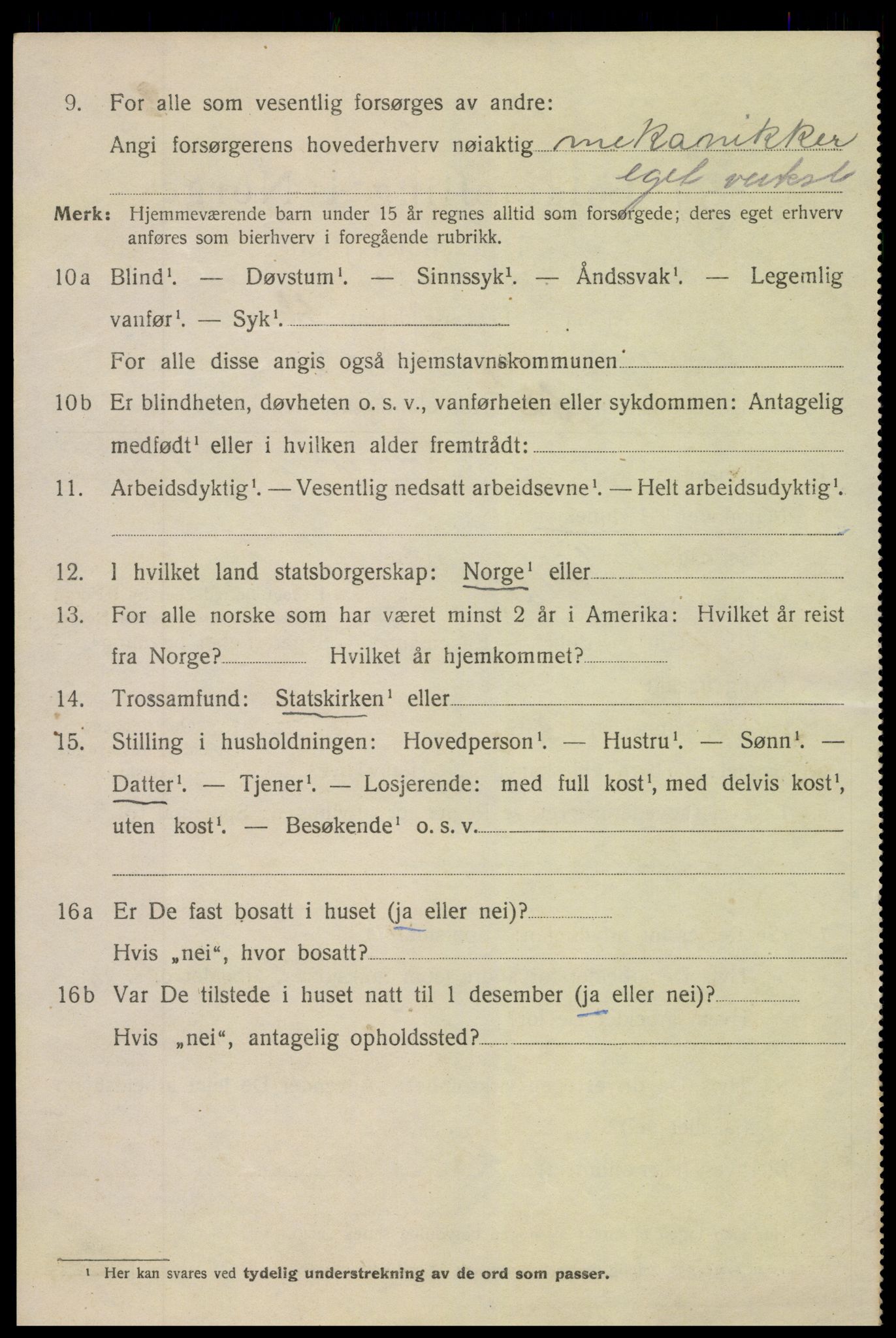 SAK, 1920 census for Tvedestrand, 1920, p. 1976