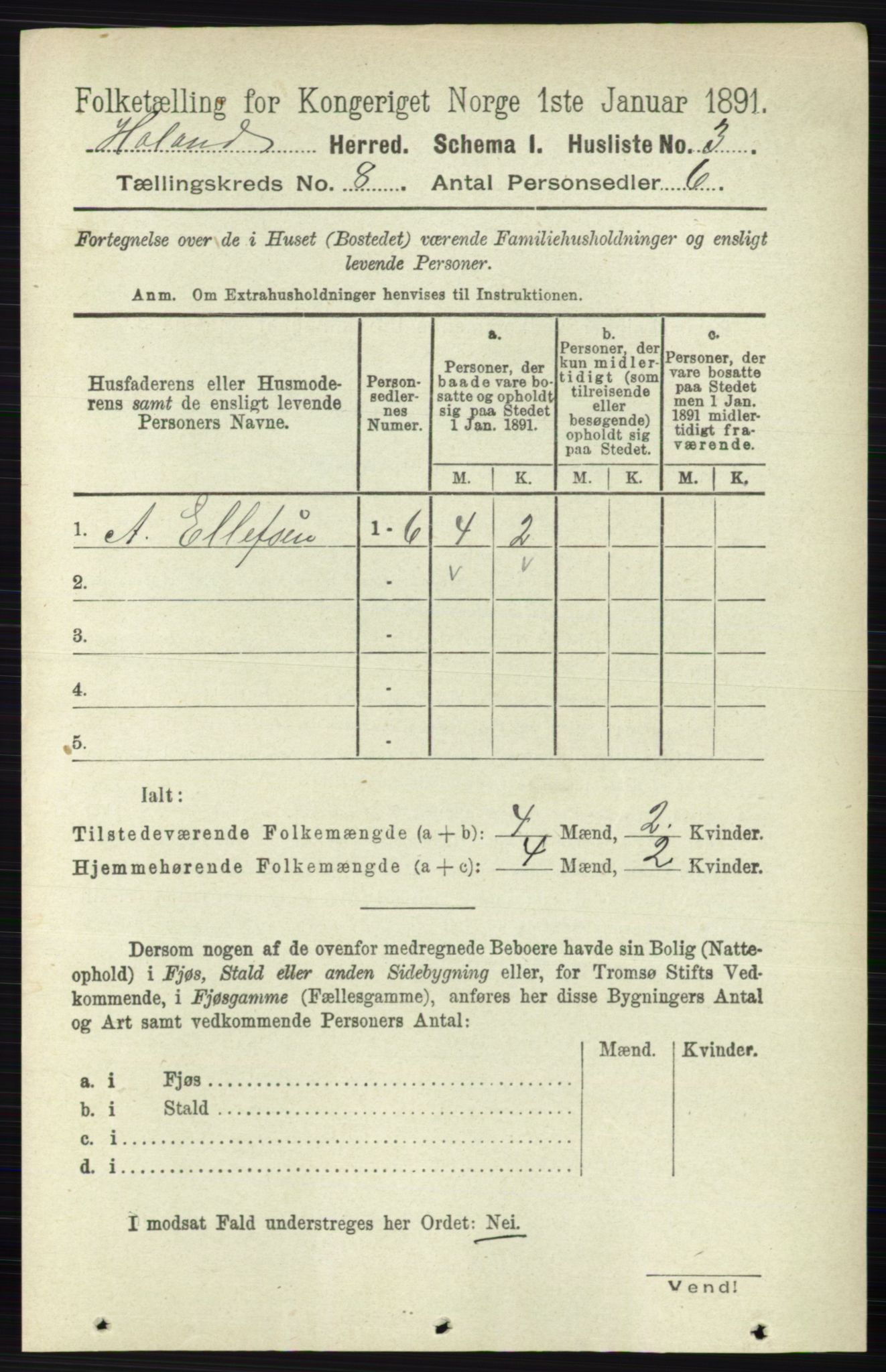 RA, 1891 census for 0221 Høland, 1891, p. 5453