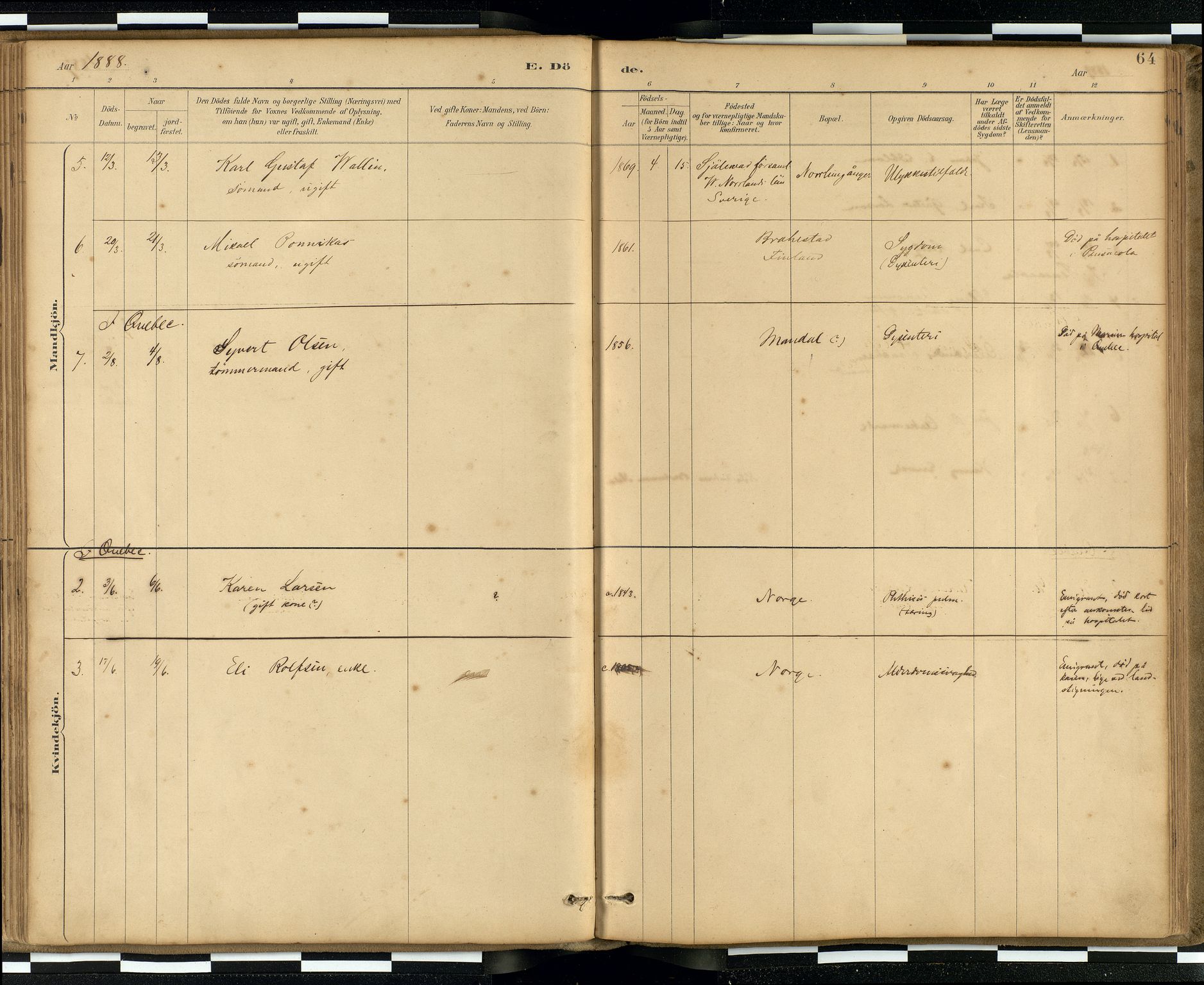 Den norske sjømannsmisjon i utlandet / Quebec (Canada) samt Pensacola--Savannah-Mobile-New Orleans-Gulfport (Gulfhamnene i USA), AV/SAB-SAB/PA-0114/H/Ha/L0001: Parish register (official) no. A 1, 1887-1924, p. 63b-64a