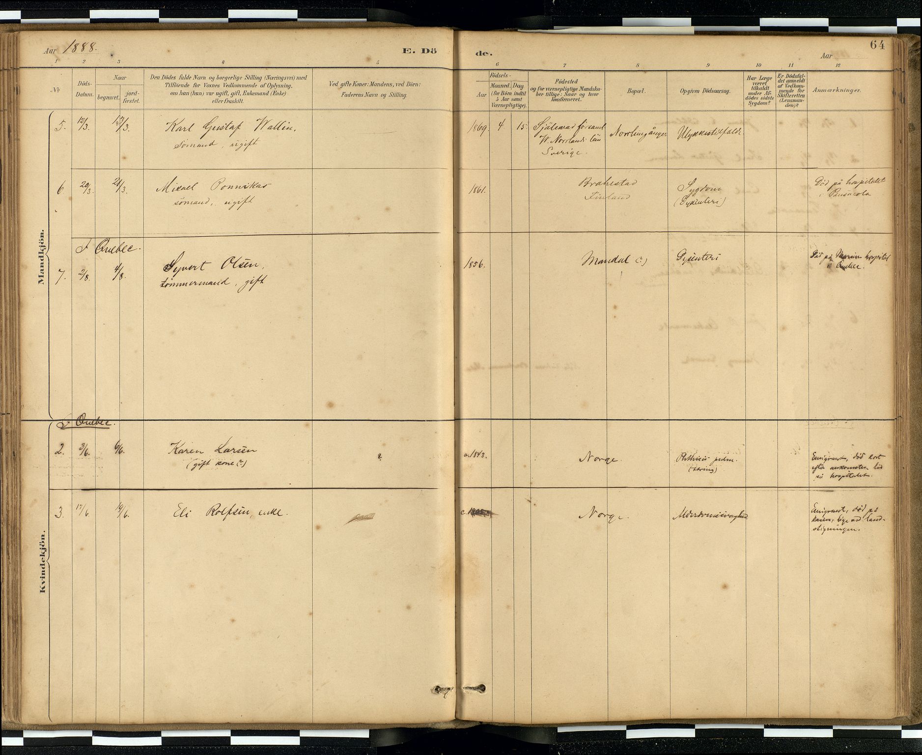 Den norske sjømannsmisjon i utlandet / Quebec (Canada) samt Pensacola--Savannah-Mobile-New Orleans-Gulfport (Gulfhamnene i USA), SAB/SAB/PA-0114/H/Ha/L0001: Parish register (official) no. A 1, 1887-1924, p. 63b-64a