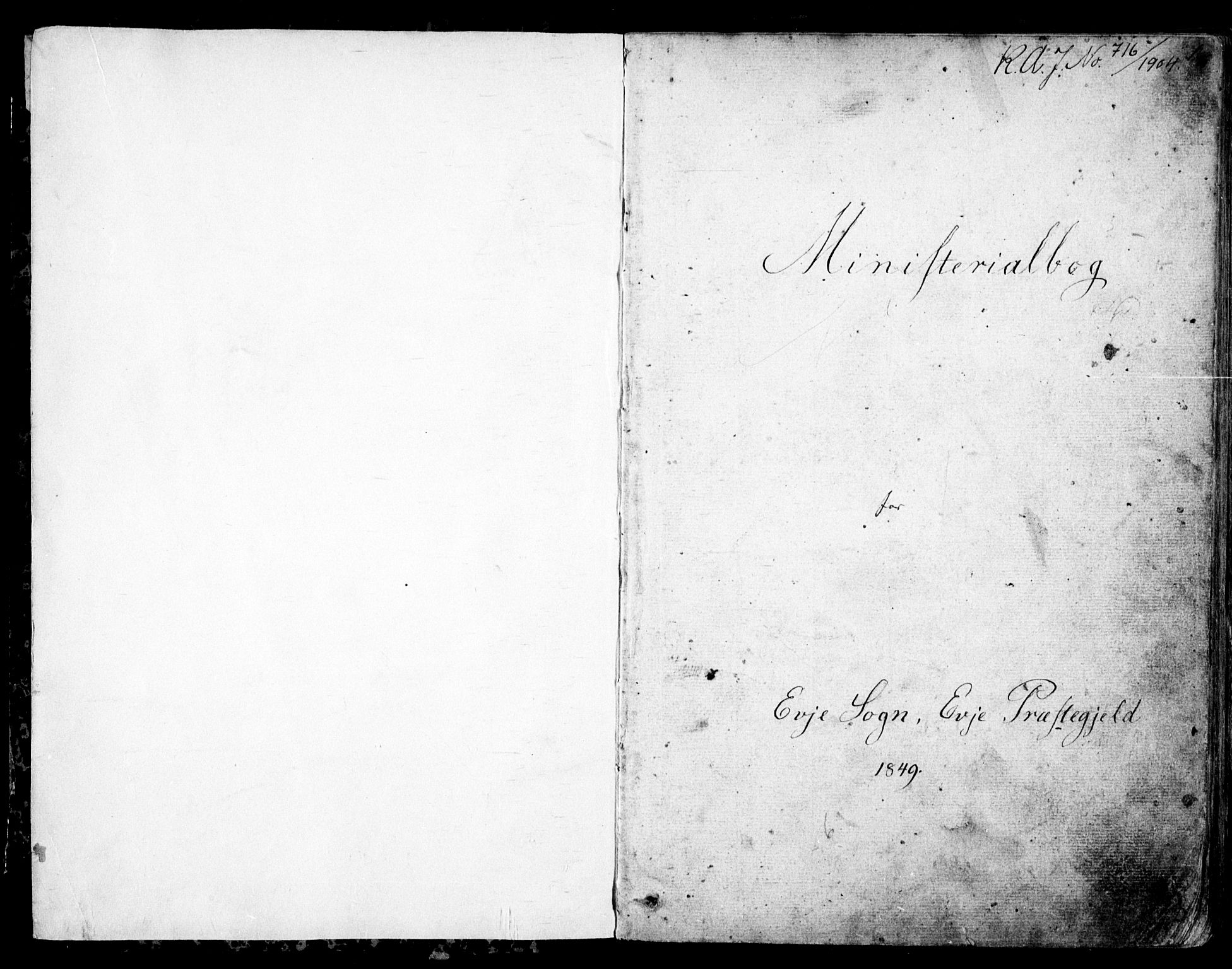 Evje sokneprestkontor, AV/SAK-1111-0008/F/Fb/Fba/L0002: Parish register (copy) no. B 2, 1849-1896, p. 1