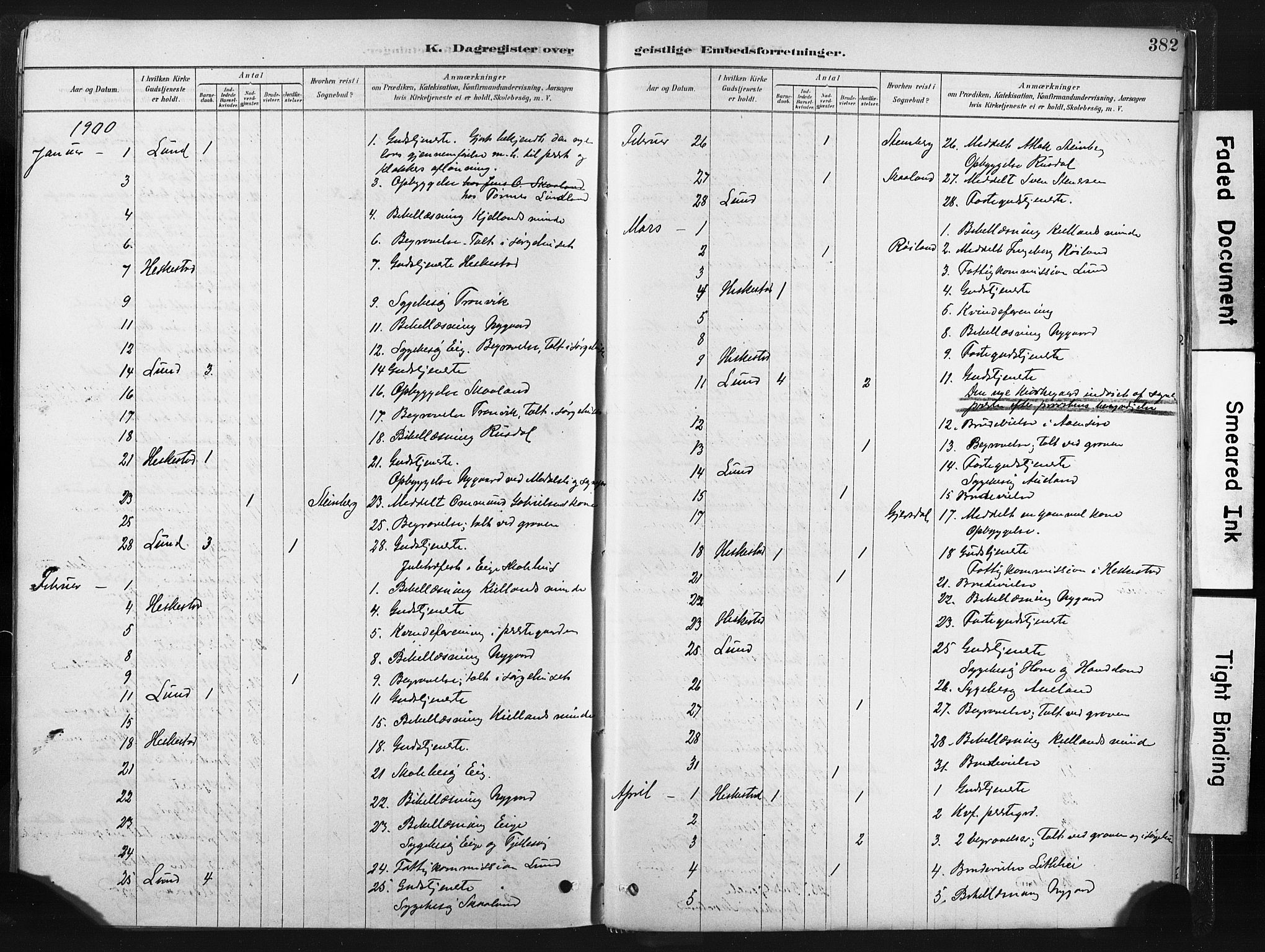 Lund sokneprestkontor, SAST/A-101809/S06/L0011: Parish register (official) no. A 10, 1877-1904, p. 382