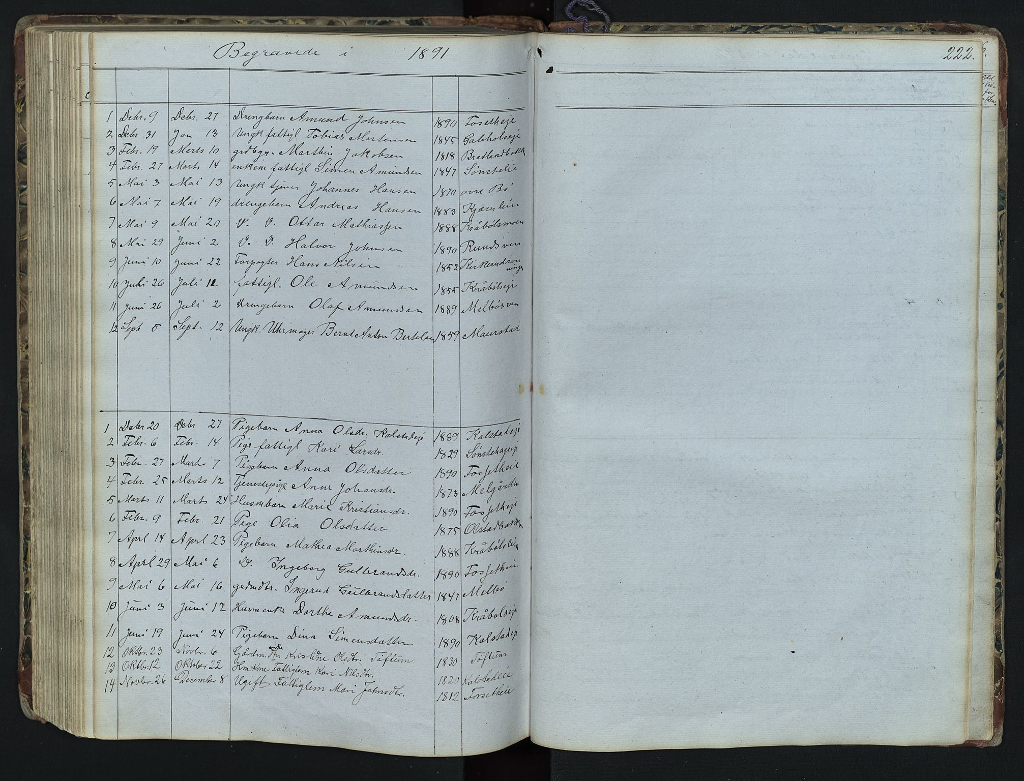 Vestre Gausdal prestekontor, SAH/PREST-094/H/Ha/Hab/L0001: Parish register (copy) no. 1, 1867-1895, p. 222
