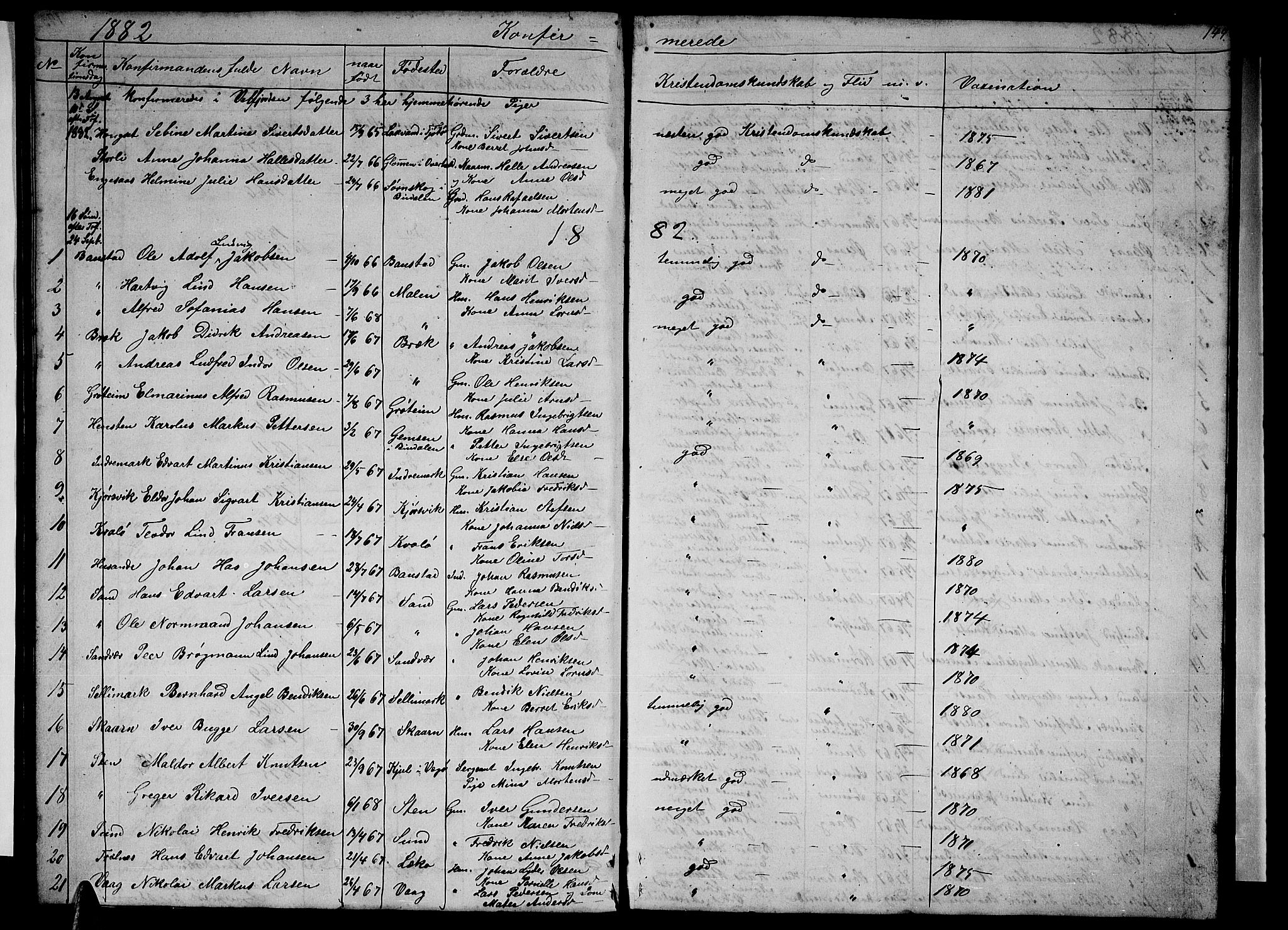 Ministerialprotokoller, klokkerbøker og fødselsregistre - Nordland, SAT/A-1459/812/L0187: Parish register (copy) no. 812C05, 1850-1883, p. 144
