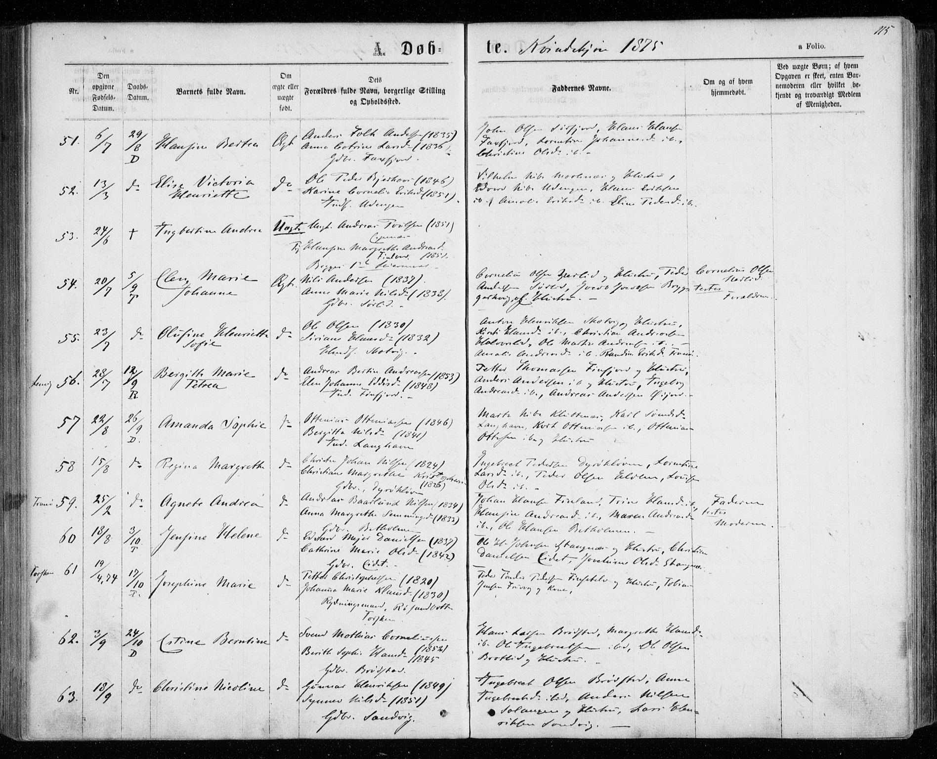 Tranøy sokneprestkontor, AV/SATØ-S-1313/I/Ia/Iaa/L0008kirke: Parish register (official) no. 8, 1867-1877, p. 115
