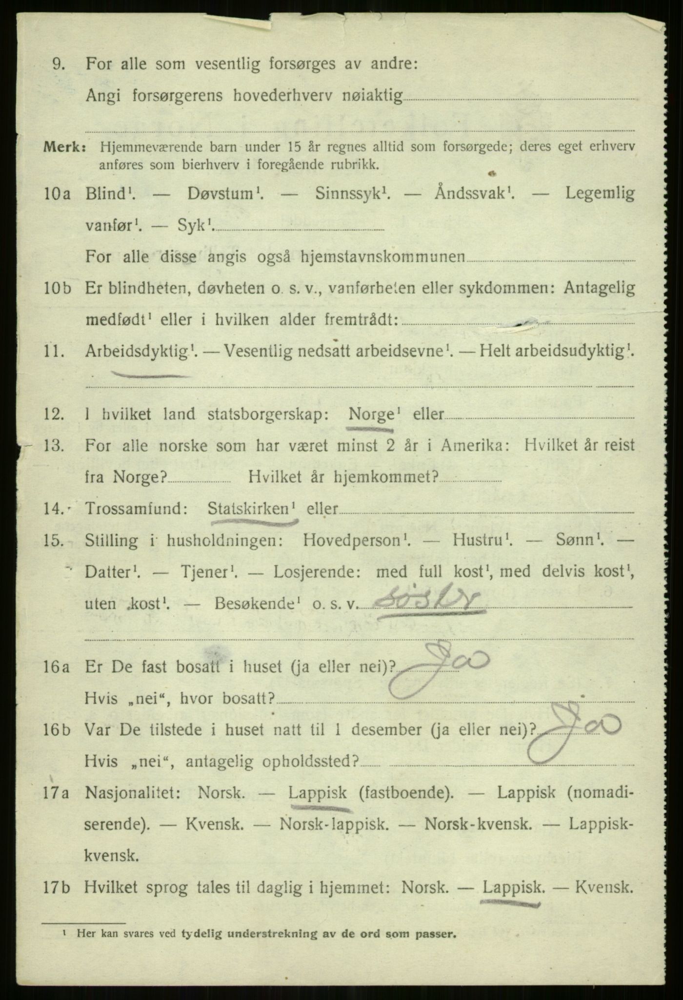 SATØ, 1920 census for Lyngen, 1920, p. 6595