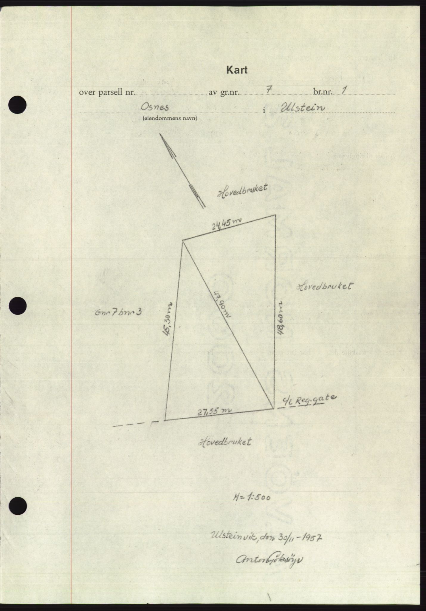 Søre Sunnmøre sorenskriveri, AV/SAT-A-4122/1/2/2C/L0108: Mortgage book no. 34A, 1957-1958, Diary no: : 3175/1957