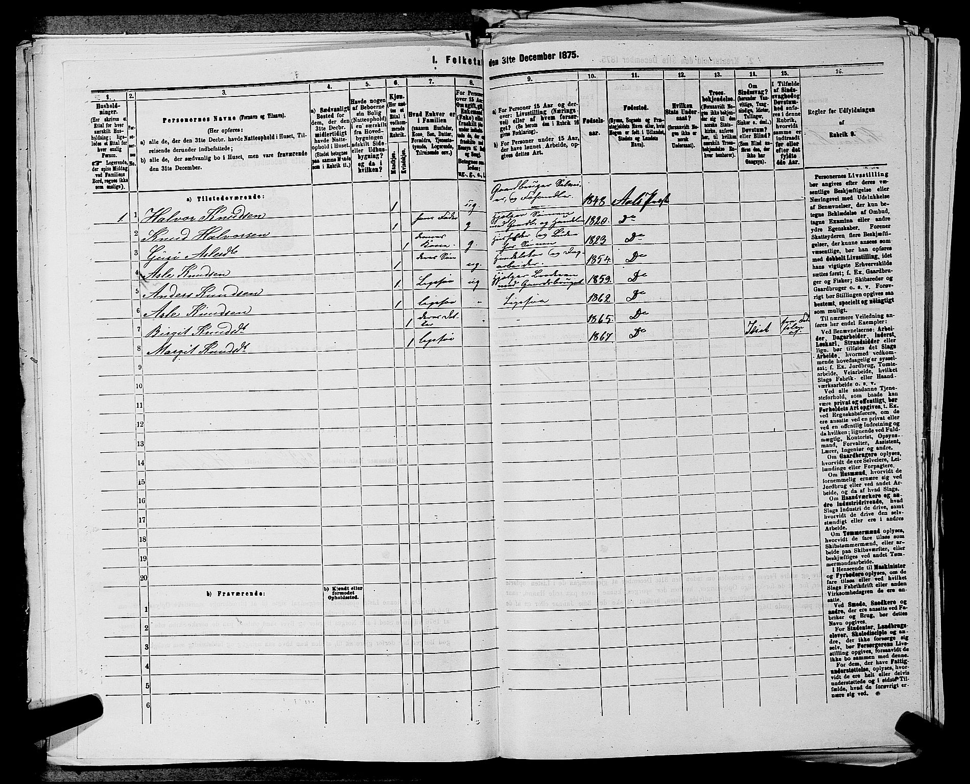 SAKO, 1875 census for 0619P Ål, 1875, p. 885