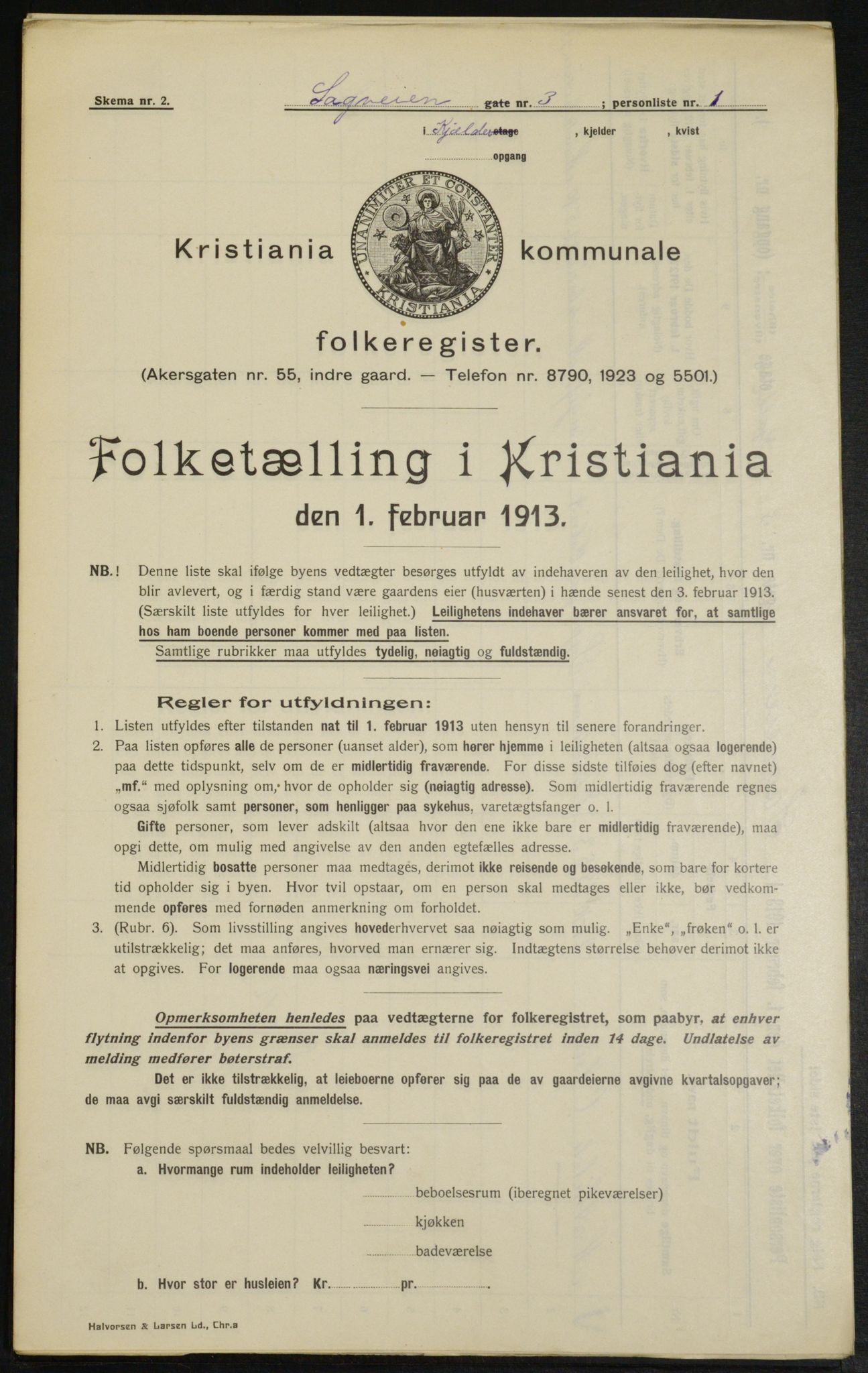 OBA, Municipal Census 1913 for Kristiania, 1913, p. 86422